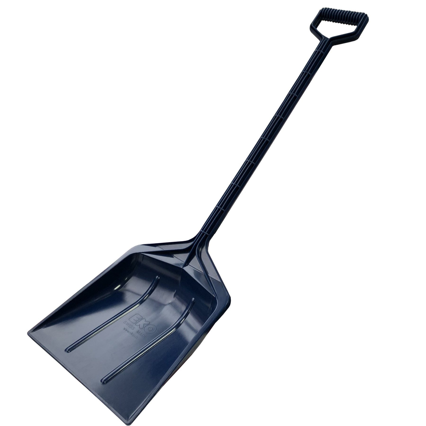 TikTakToo Schneeschieber EKO-Schneeschaufel Piccolo blau, 23 cm Arbeitsbreite, mit 75 cm langem Stiel, (1 Kinderschneeschaufel PICCOLO), Kindgerechtes Design Leicht und stabil für kleine Kinderhände