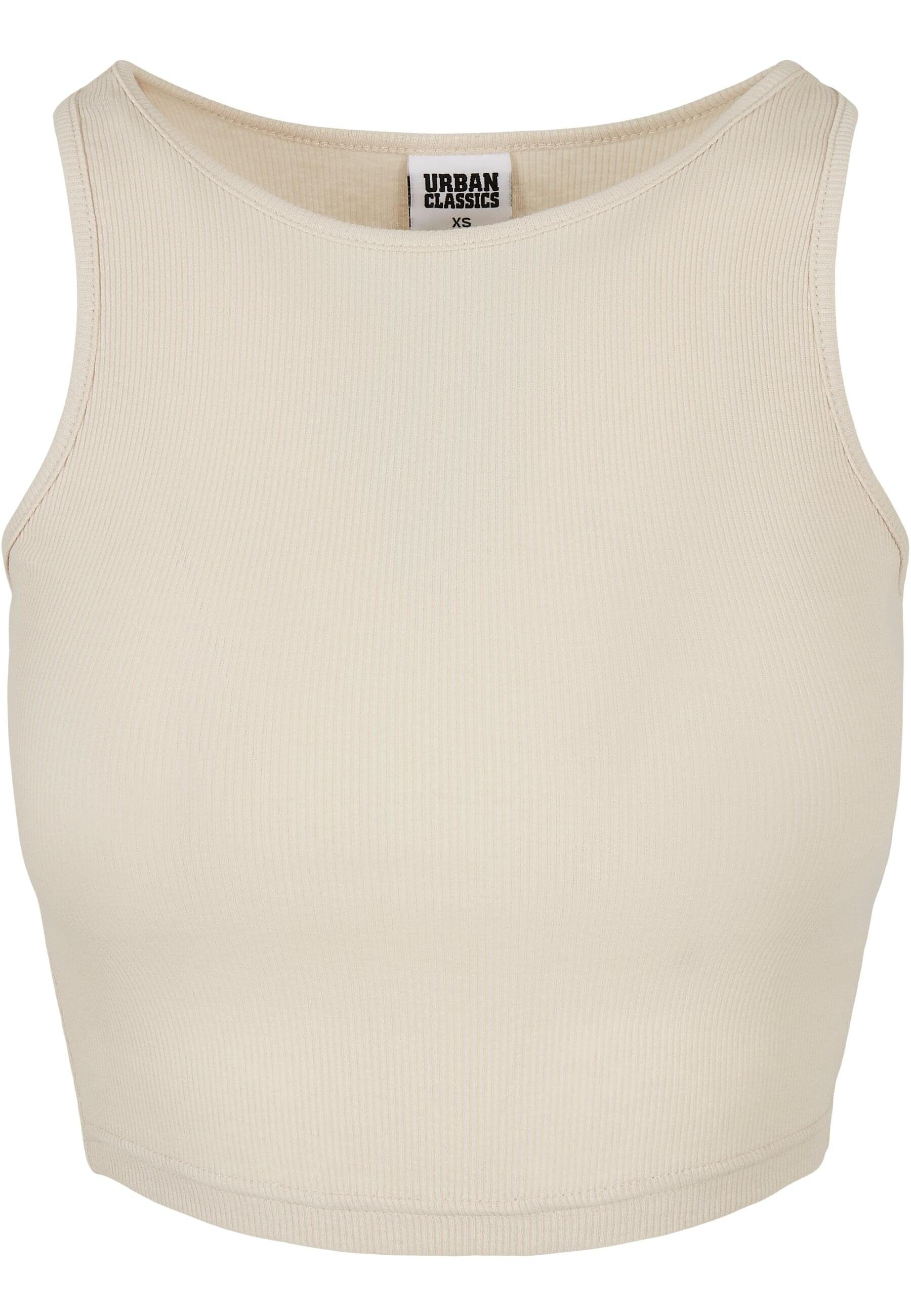 Damen Rib T-Shirt Cropped Ladies URBAN CLASSICS softseagrass (1-tlg) Top