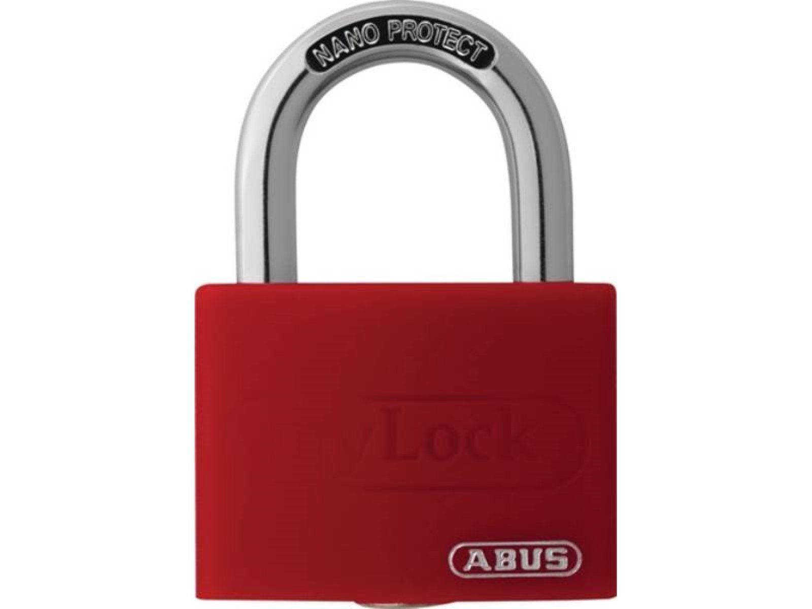 ABUS Vorhängeschloss ABUS 49943 2 Zylindervorhangschloss T65AL/40 rot gl. Schlosskörperbreite 43 mm A individuell beschreibbare Kunststoffummantelung · Schlosskörper aus Aluminium · automatisch verriegelnd · hoher Wiedererkennungswert durch verschiedene Farben