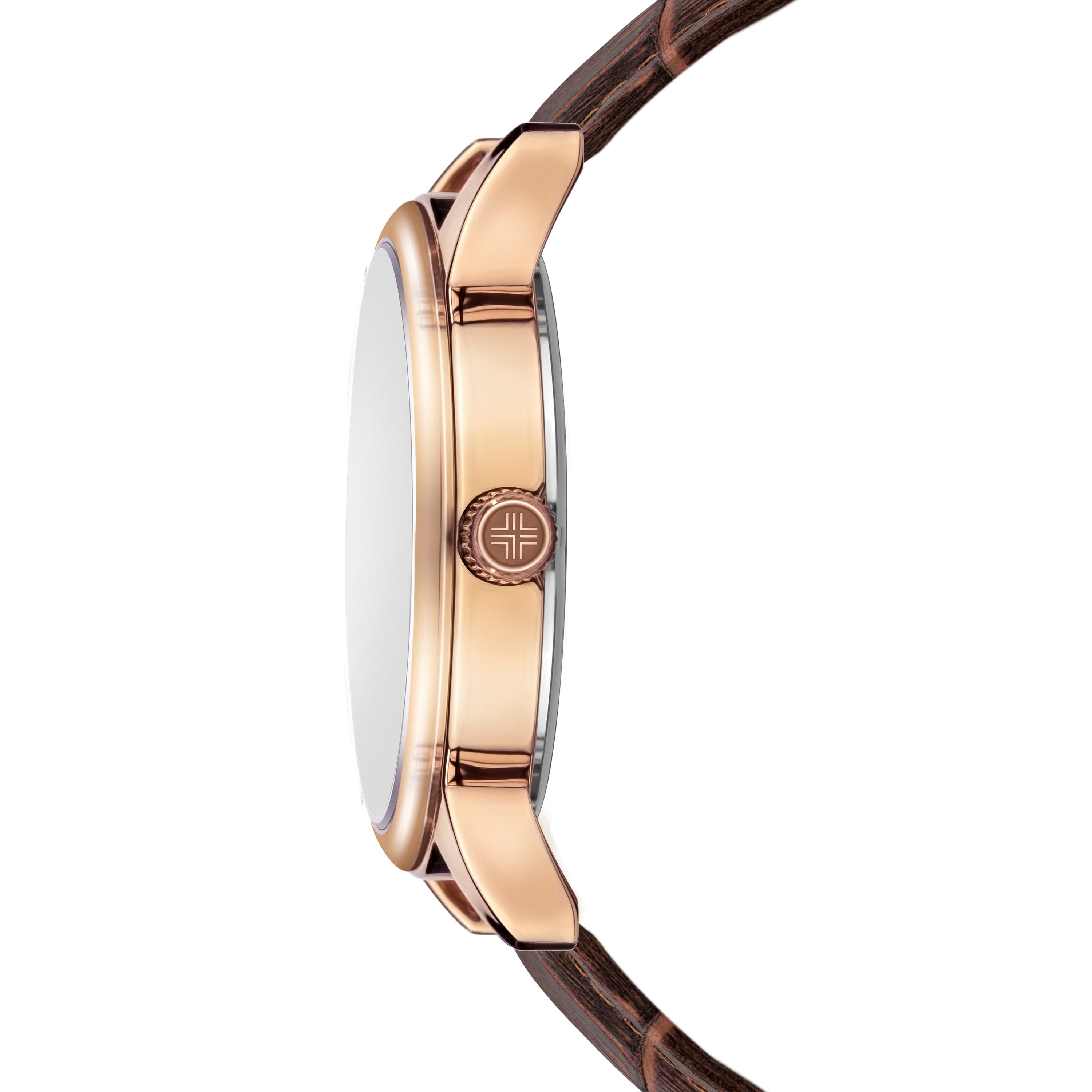PHILIPP BLANC Quarzuhr PB3-S088R Lugano, braunes Krokodilleder