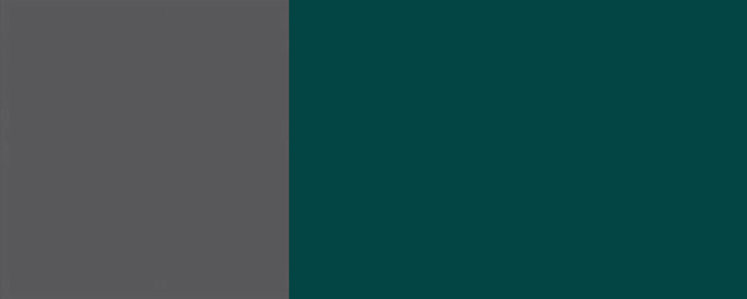 Feldmann-Wohnen Korpusfarbe Glaseinsatz Front- matt 6004 wählbar Klapphängeschrank 2-türig (Rimini) blaugrün Rimini mit RAL 80cm und