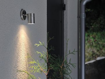 KONSTSMIDE LED Außen-Wandleuchte, LED wechselbar, warmweiß, Kleine Fassadenlampe Haus-wand & Carport beleuchten, Grau H: 9cm