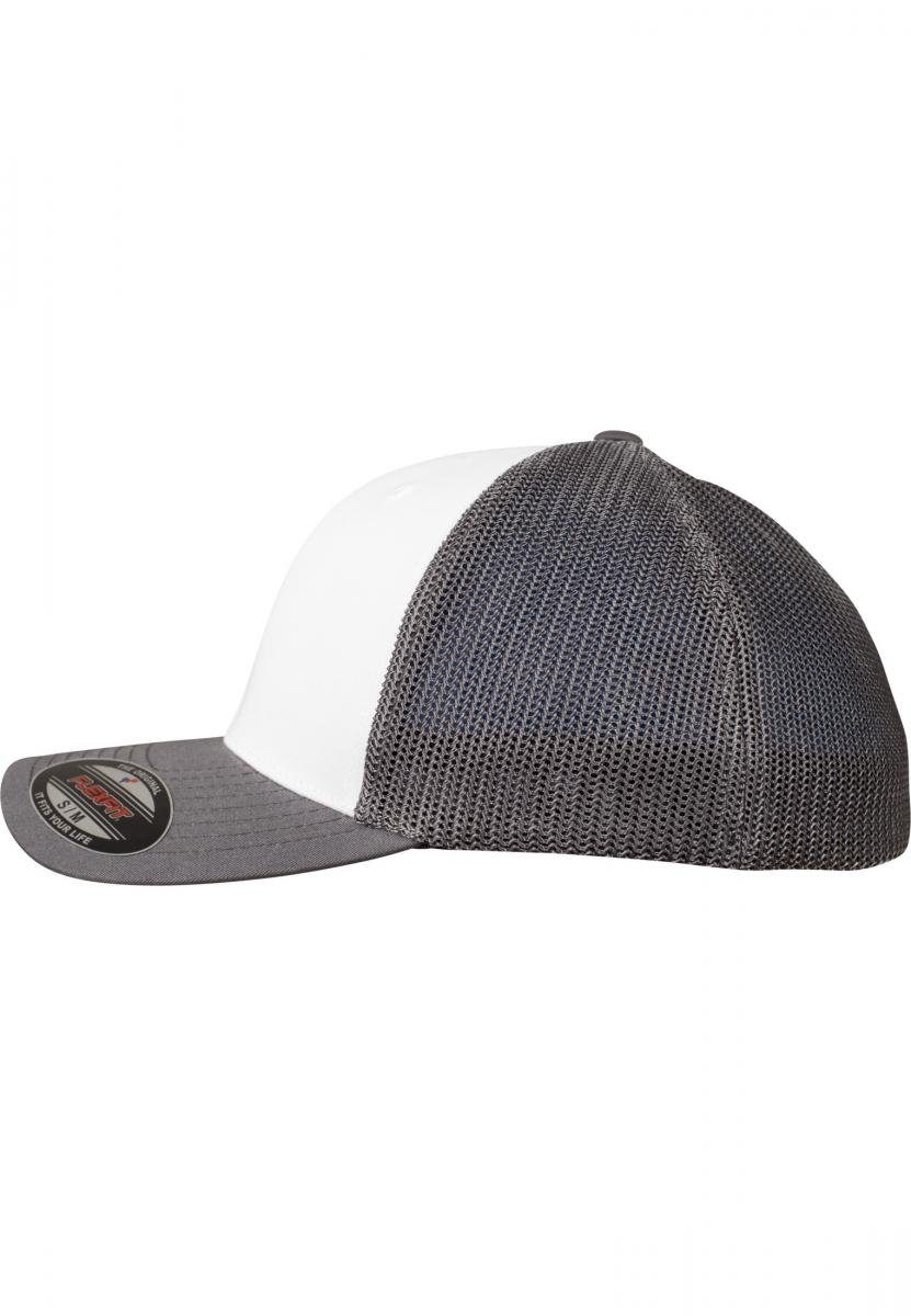 Front Flexfit Mesh darkgrey/white/darkgrey Flex Cap Trucker Flexfit Colored