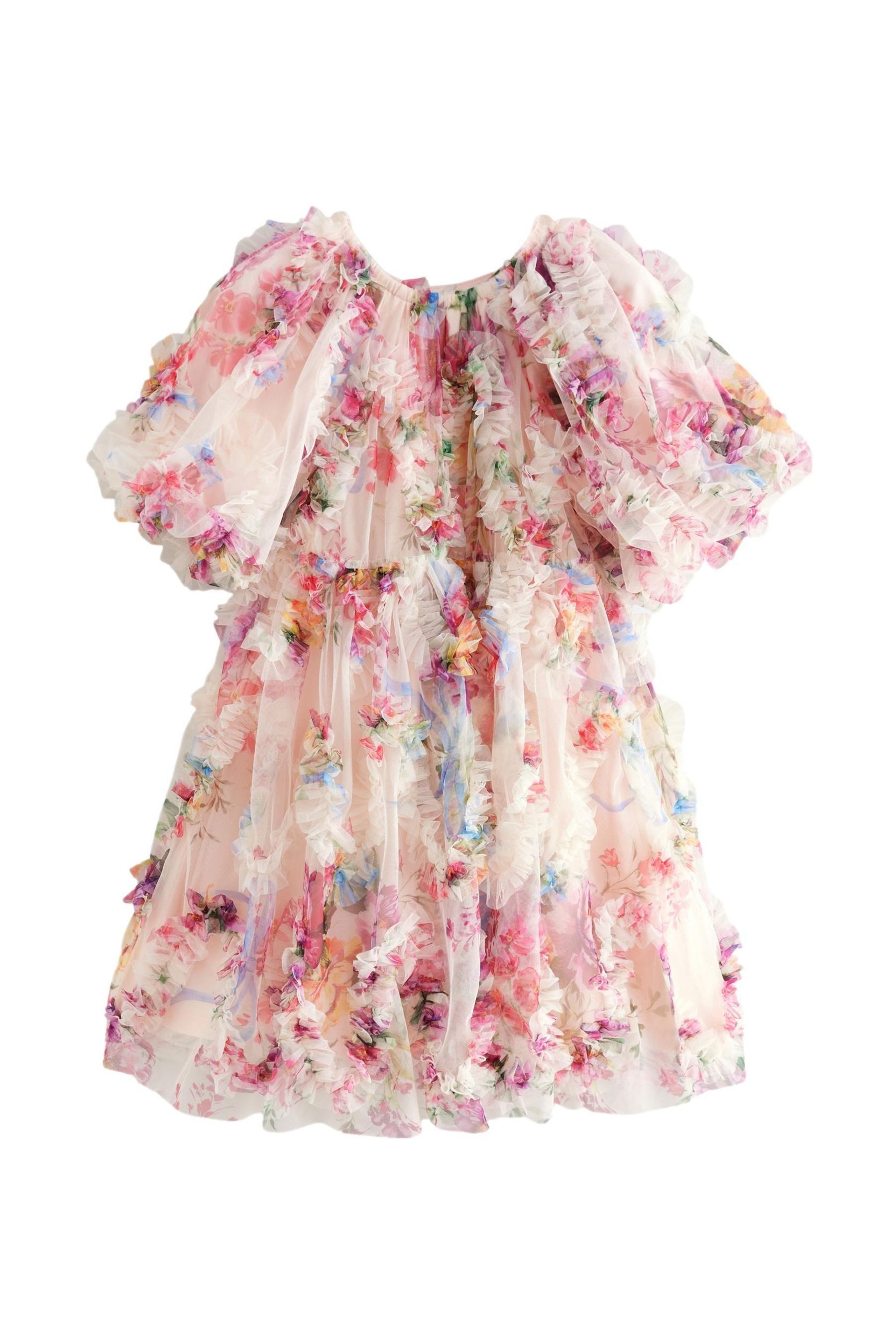 Partykleid Festliches Kleid aus Mesh mit Raffung