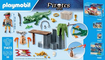 Playmobil® Konstruktions-Spielset Pirat mit Alligator (71473), Pirates, (59 St), teilweise aus recyceltem Material; Made in Europe