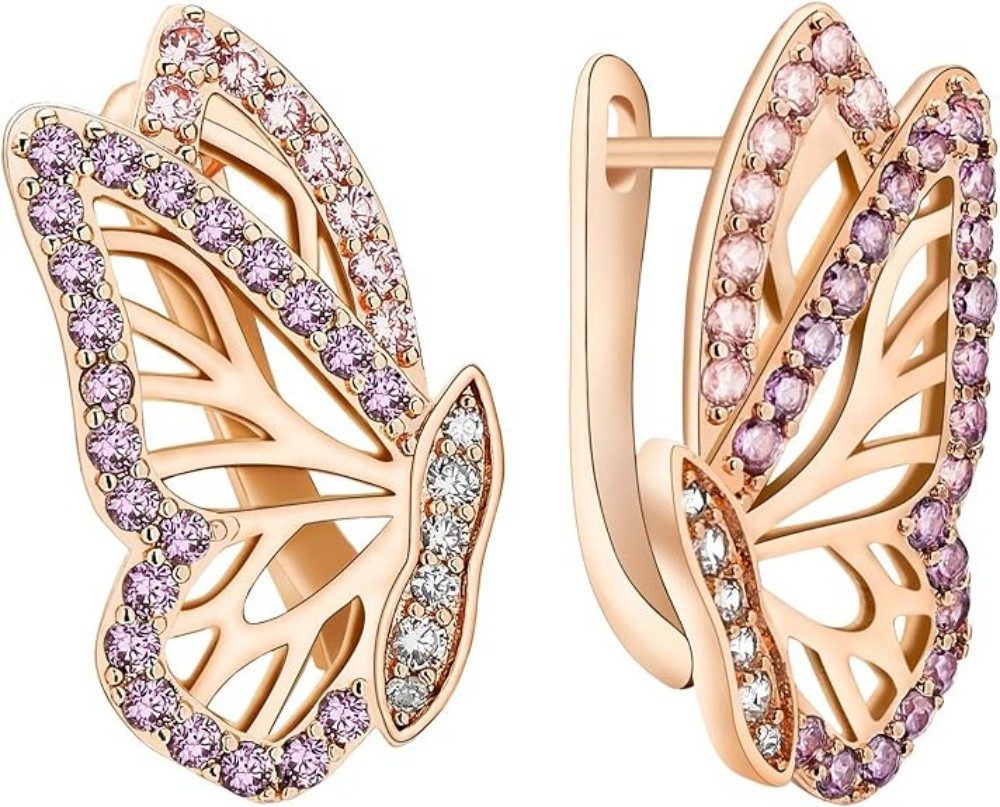 POPOLIC Paar Ohrstecker Schmetterling Ohrringe für Frauen, Gold Hoop Ohrrin günstig online kaufen