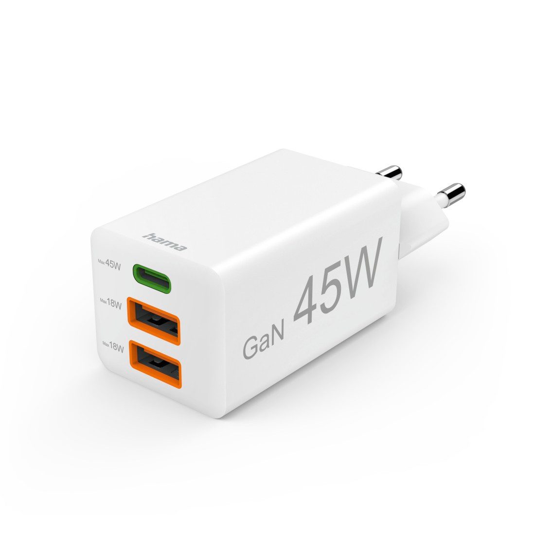 USB-Ladegerät (Schnellladegerät, Netzteil, 1x USB-C, 2x USB-A, 45 W) Schnelllade-Gerät