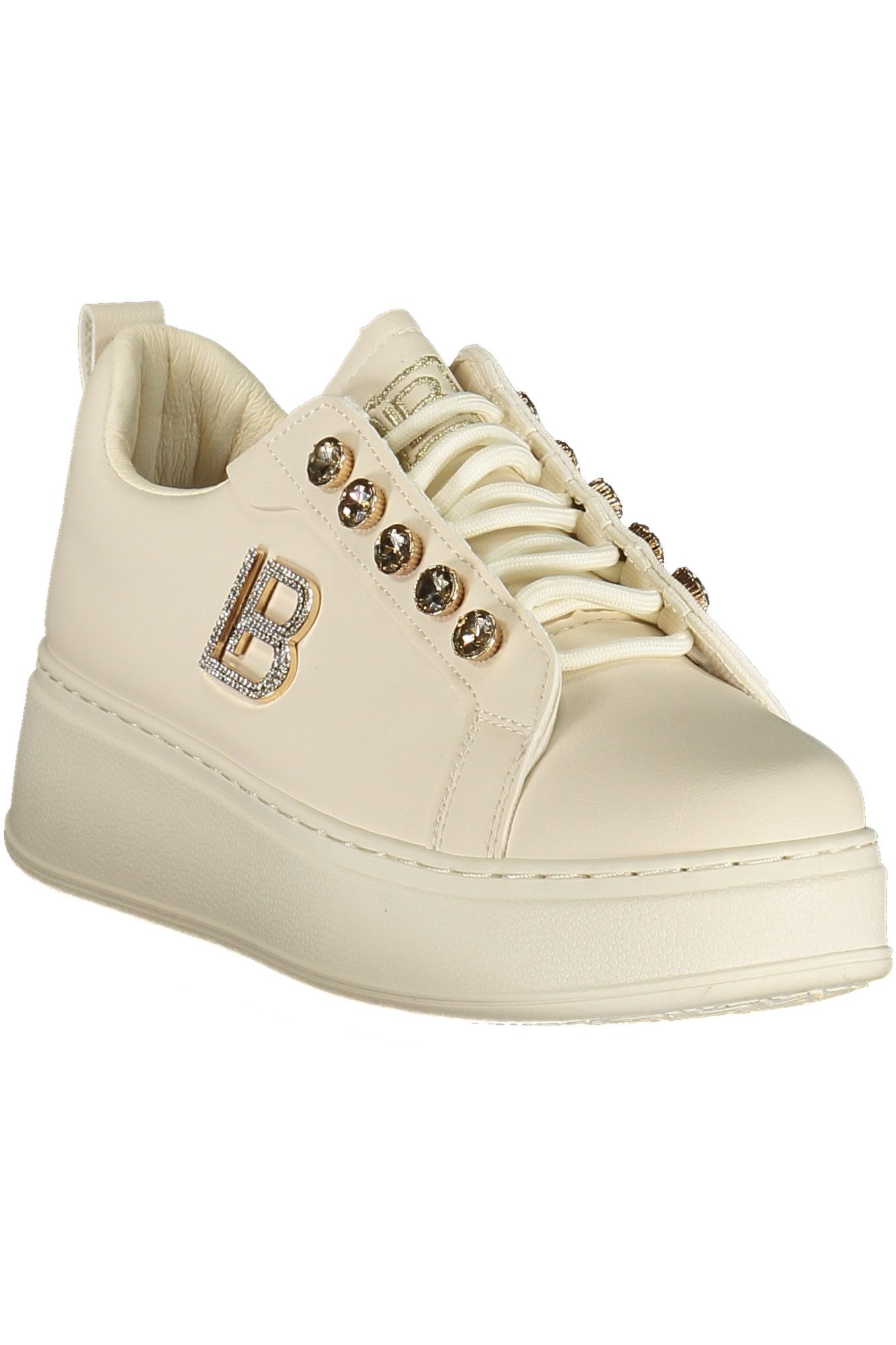 Laura Biagiotti Sneaker Eleganter Weißer Damensportschuh mit Strass und