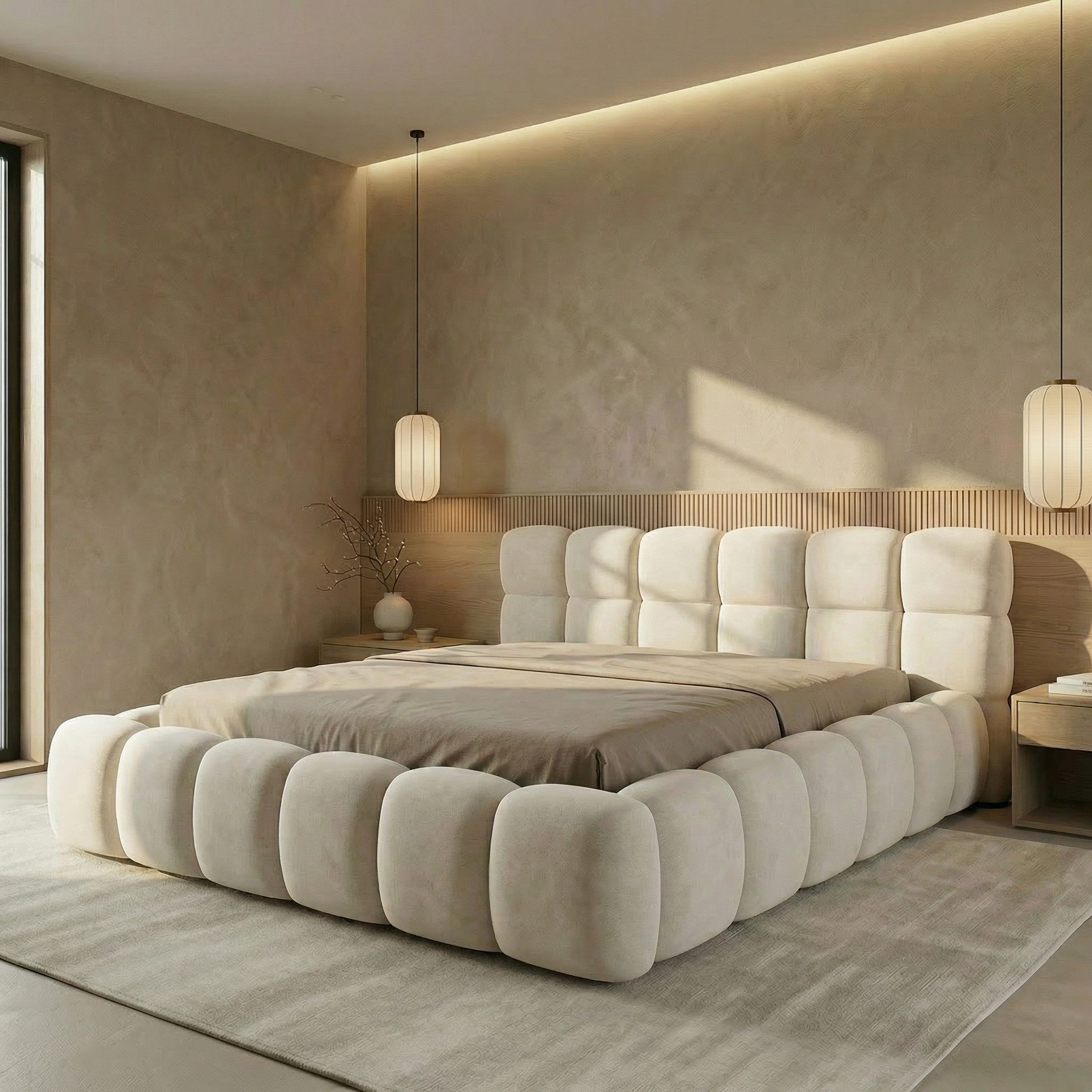 yourhouse24 Polsterbett BOSTON Slim aus Samt, Designer-Bett im Low-Seating Look, Platzsparendes Slim-Format mit großem Bettkasten & 95cm Kopfteil – Bild 3 von 5