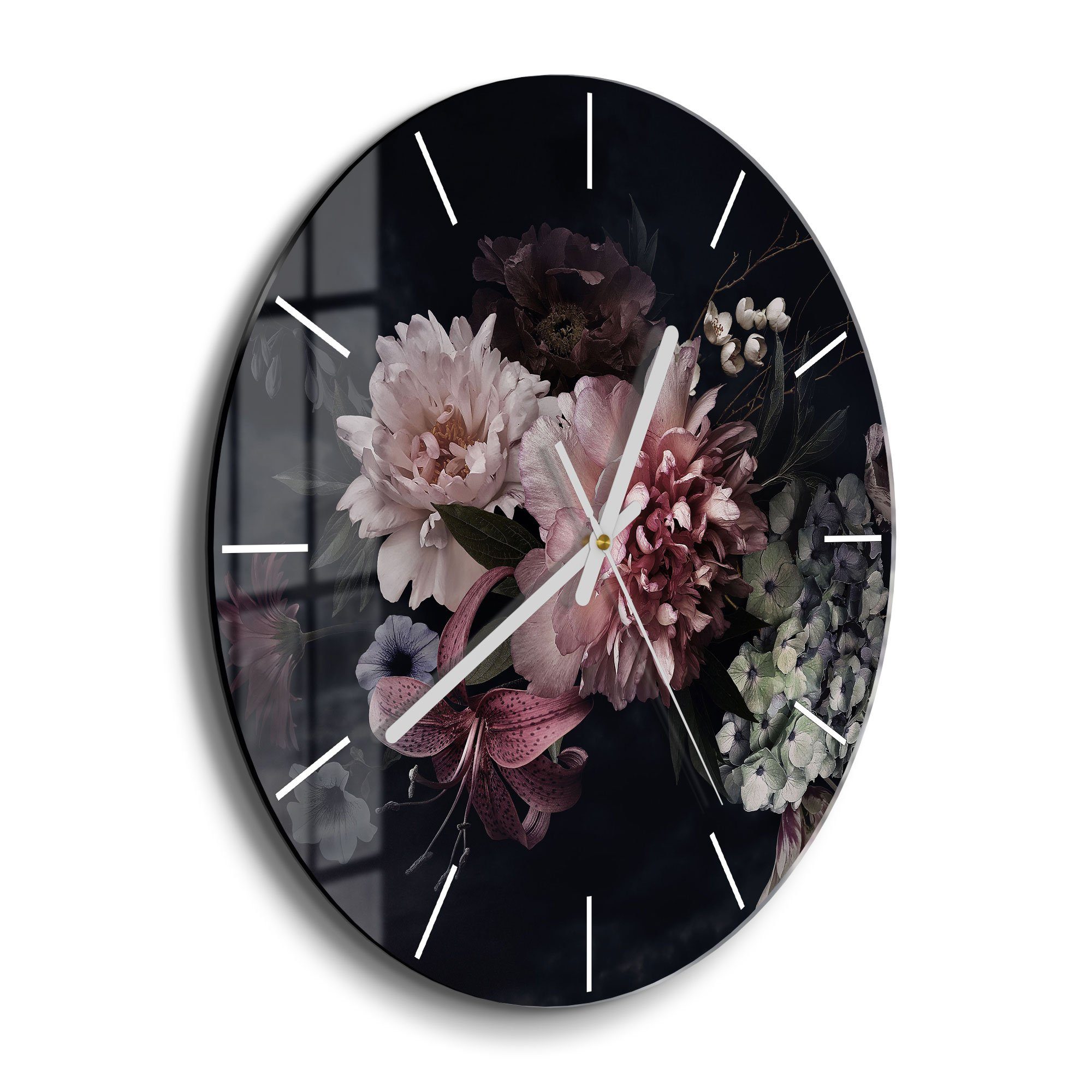 DEQORI Wanduhr 'Blühende Pracht' (Glas Glasuhr günstig online kaufen