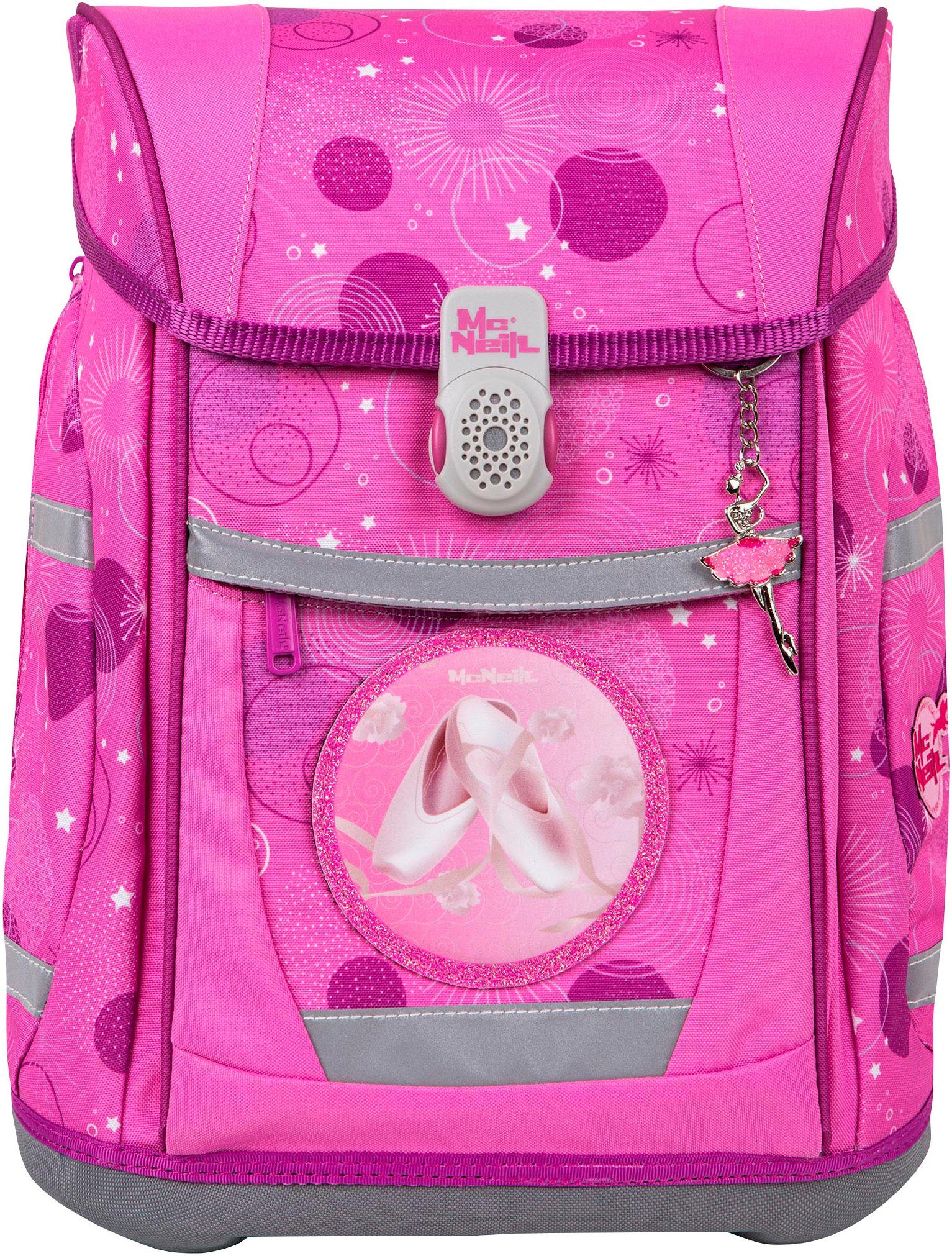 McNeill Schulranzen Tenero, Pinky (Set, 5-tlg), inkl. Federmäppchen, Turnbeutel, Schlamperrolle & Motivmagnet