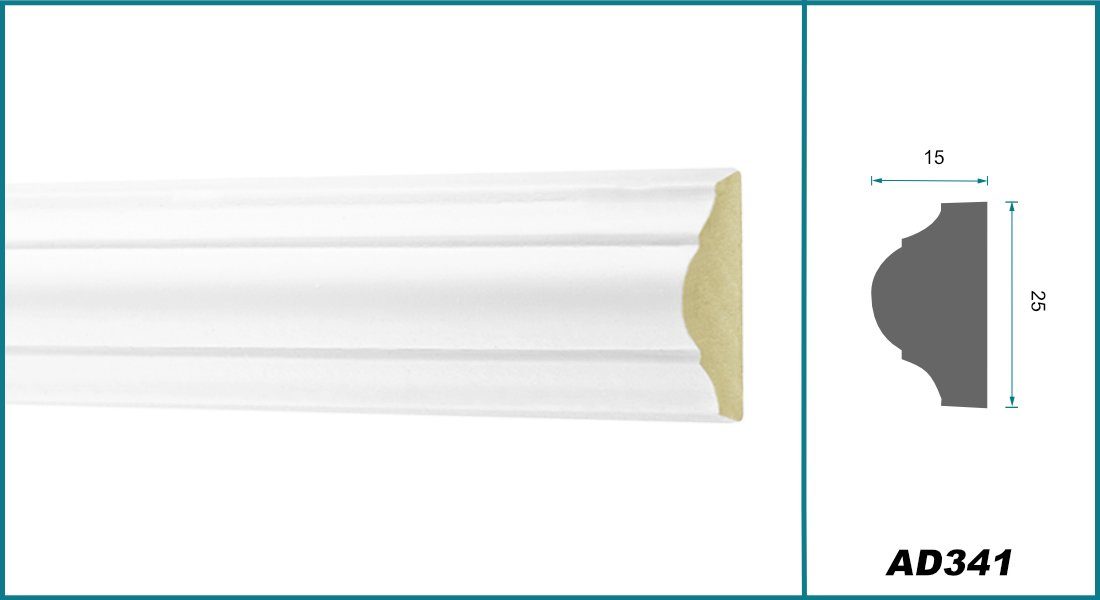 Hexim Perfect Stuckleiste AD 341, Flachleiste aus PU Serie 1 - Stuckleiste günstig online kaufen