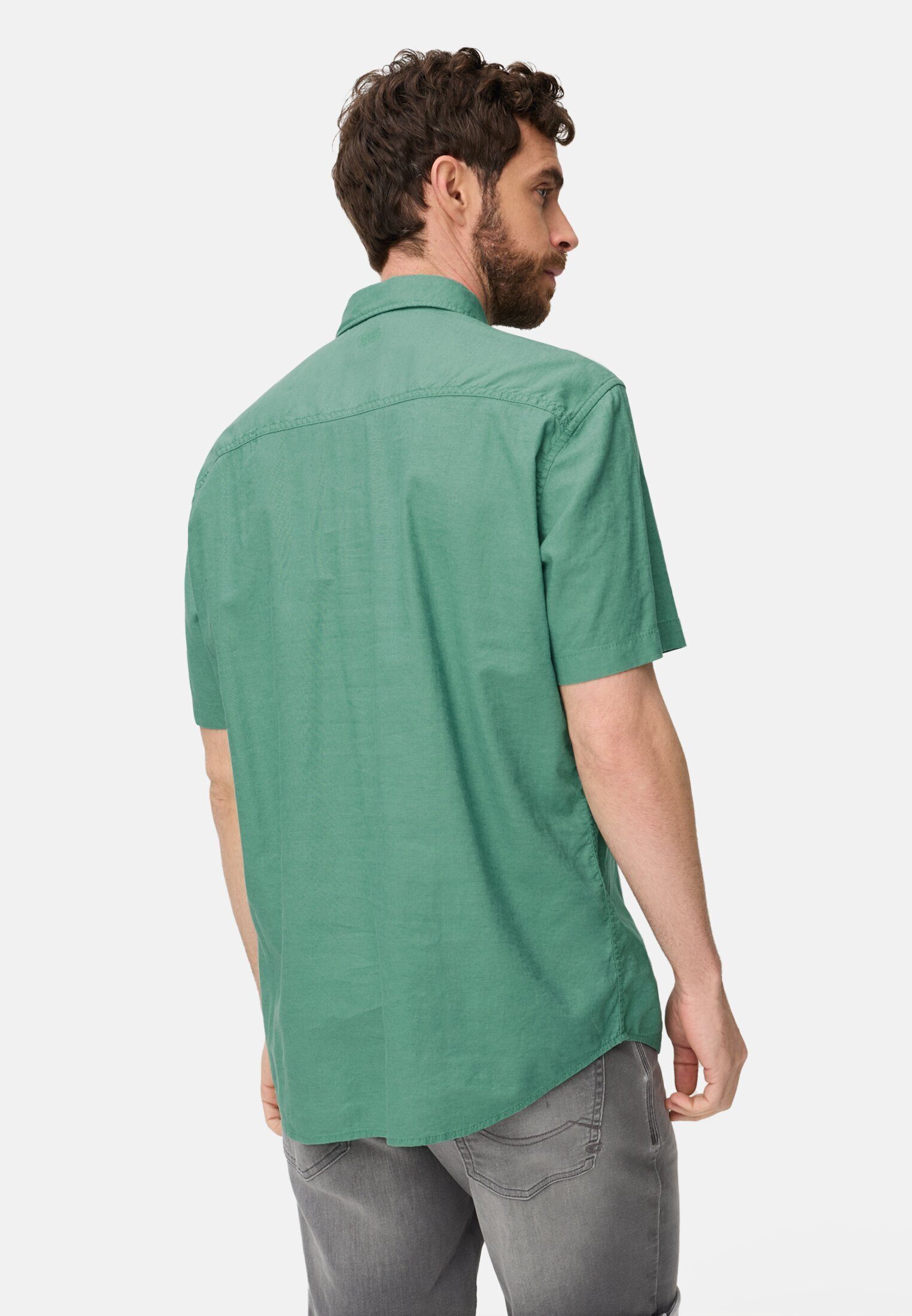 camel active Kurzarmhemd Kurzarmhemd aus Leinenmix Kurzarm Button-Down günstig online kaufen