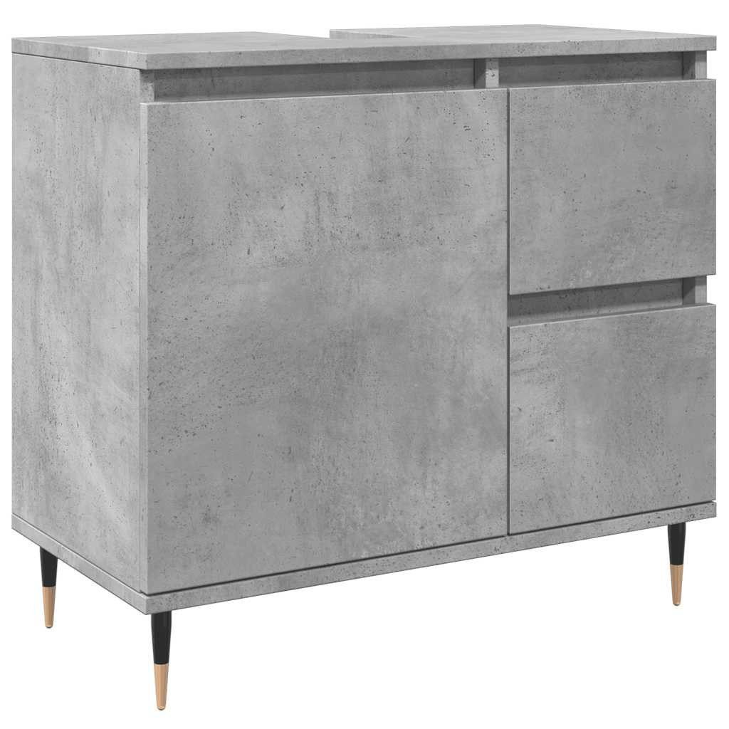 vidaXL Badezimmerspiegelschrank Badschrank Betongrau 65x33x60 cm Holzwerkstoff (1-St)