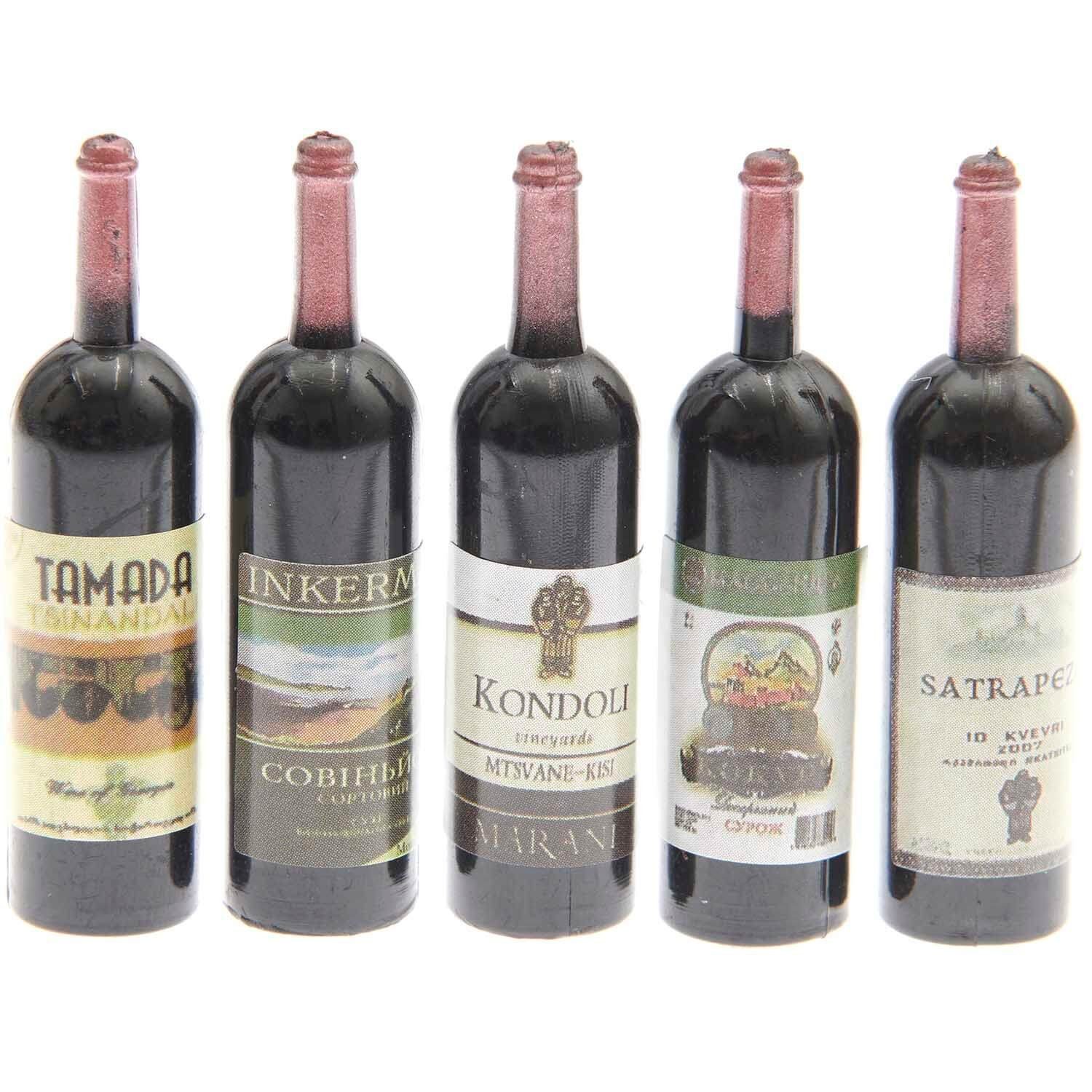 Rico Design Wichtel Miniatur Weinflaschen 5 Stück