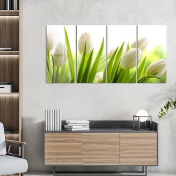 DEQORI Glasbild 'Schneeweiße Tulpen', 'Schneeweiße Tulpen', Glas Wandbild Bild schwebend modern