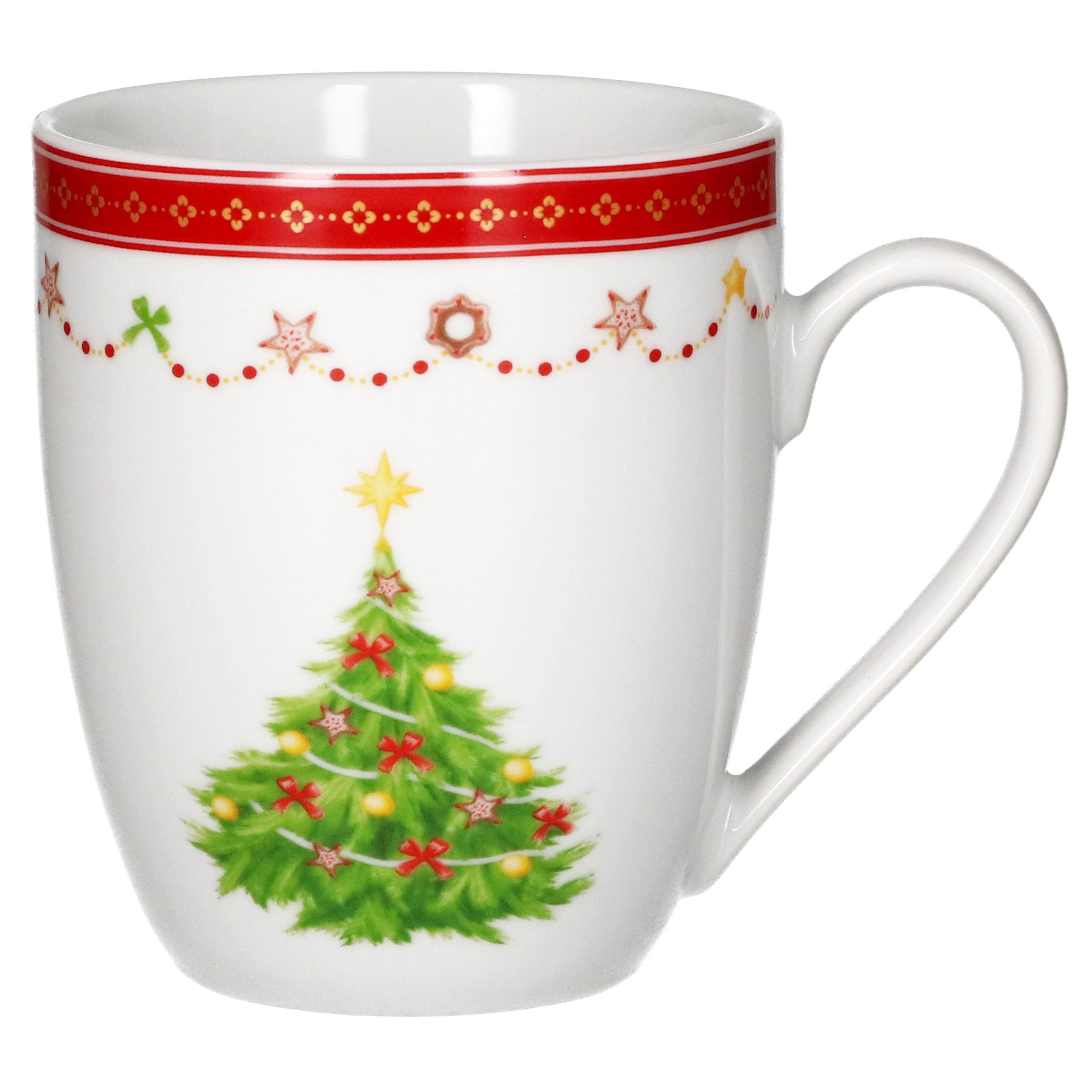 MamboCat Frühstücks-Geschirrset Weihnachtstraum 12tlg Frühstücksset Porzellan 6 Pers. Weihnachten, Porzellan