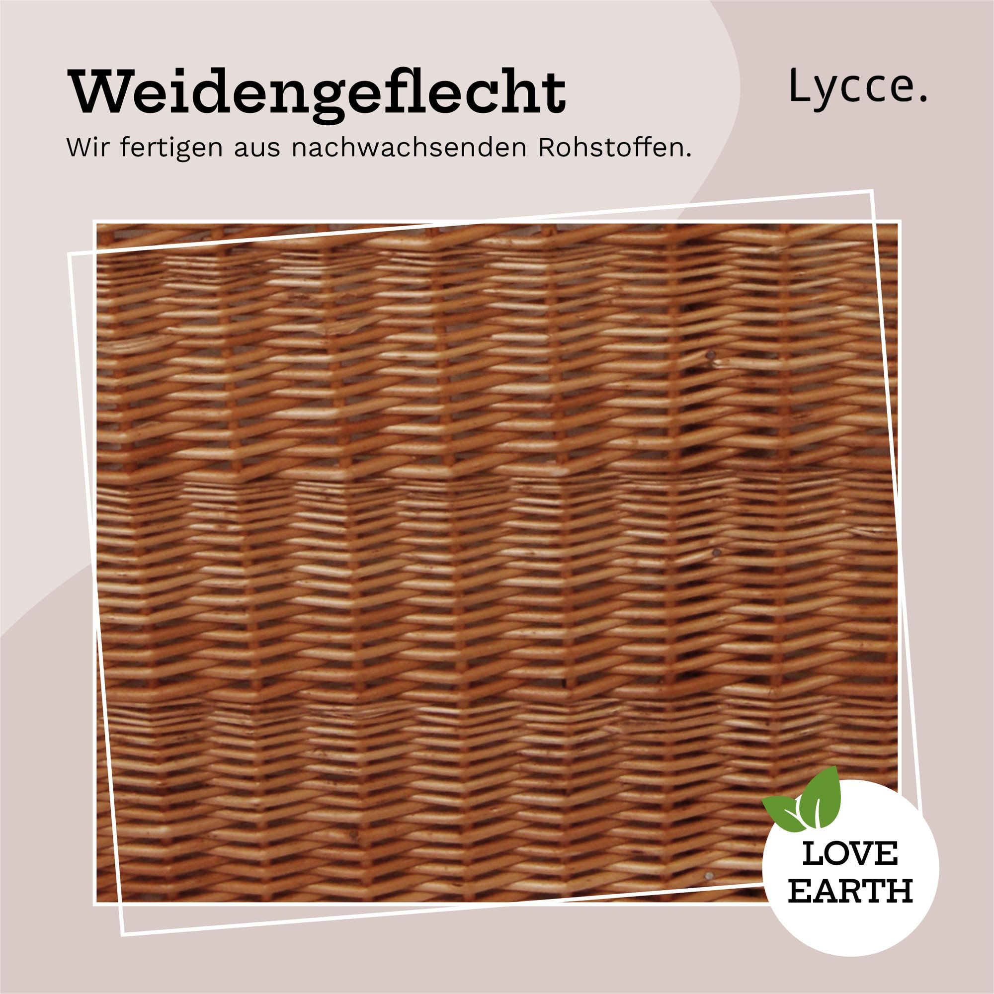 Lycce Wäschesortierer Wäschekorb 2 Fächer 120 l Wäschesortierer Weide natur 67 x 33 x 56 cm – Bild 5 von 5