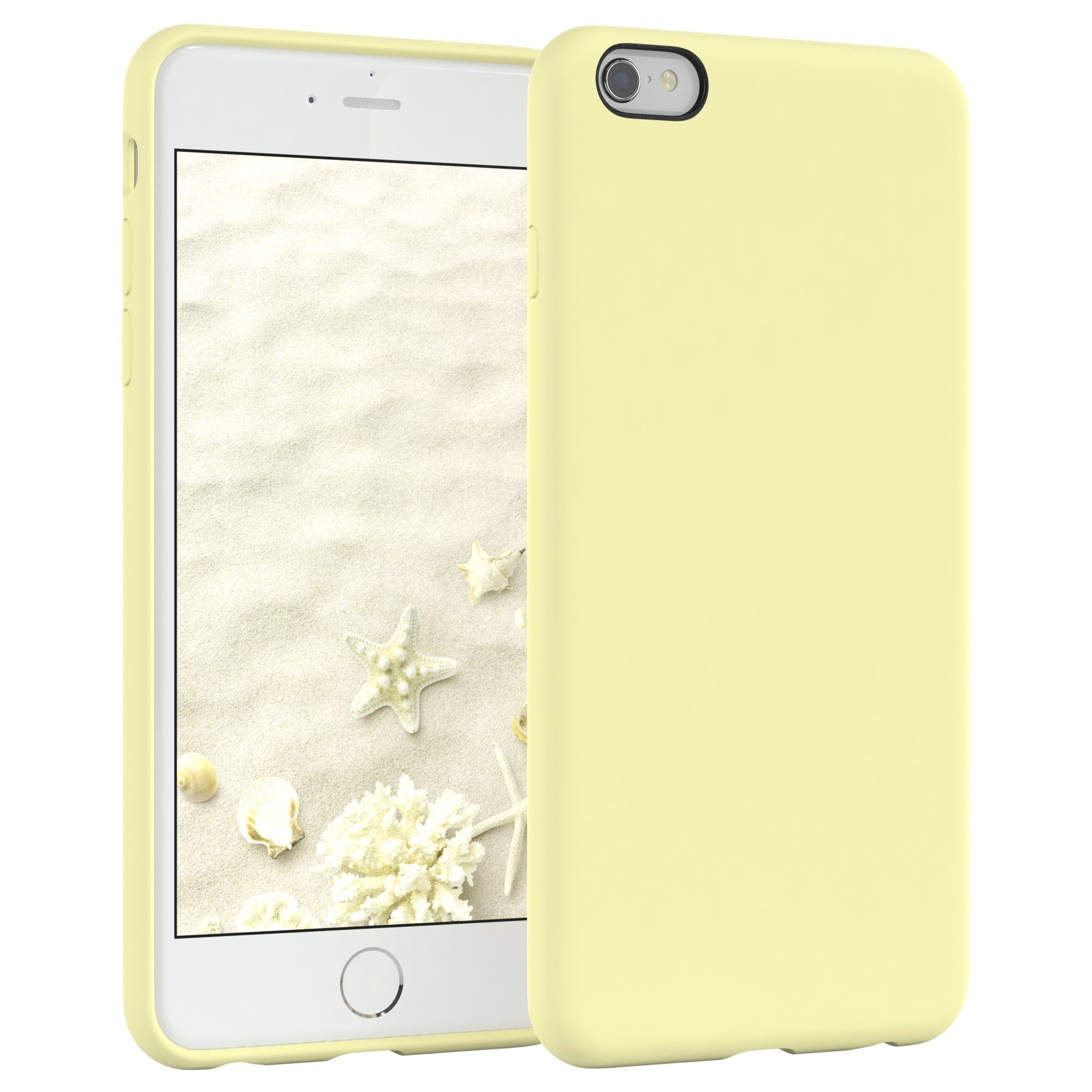 EAZY CASE Handyhülle Premium Silikon Case für Apple iPhone 6 / 6S 4,7 Zoll, Slimcover Handy Softcase Silikon Schutzhülle mit Kameraschutz Gelb