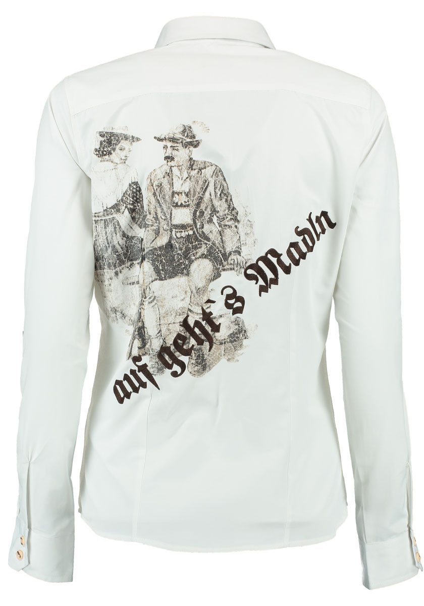 OS Trachten Trachtenbluse Trynlo Langarmbluse mit Motivdruck auf dem Vorder günstig online kaufen