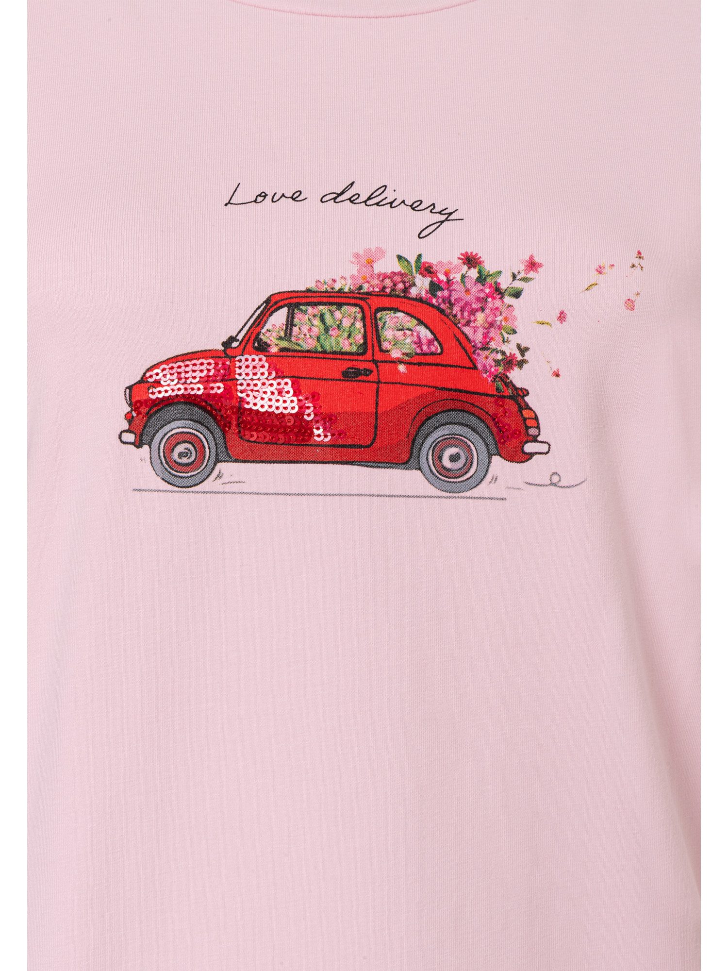 MORE&MORE T-Shirt T-Shirt mit Frontprint und Pailletten