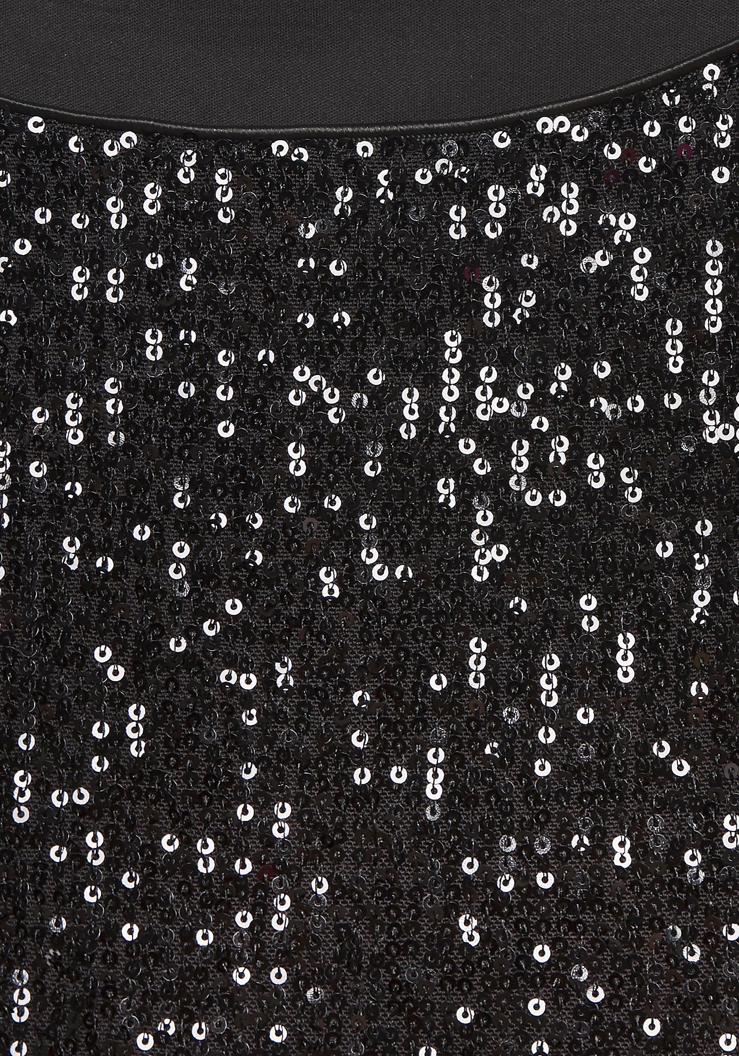 LASCANA Paillettenshirt mit weiten Ärmeln, festliches Glitzershirt, Partyshirt