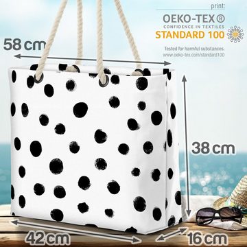 VOID Strandtasche (1-tlg), Black Dots Beach Bag abstrakt muster gemustert schwarz weiss getupft kreise