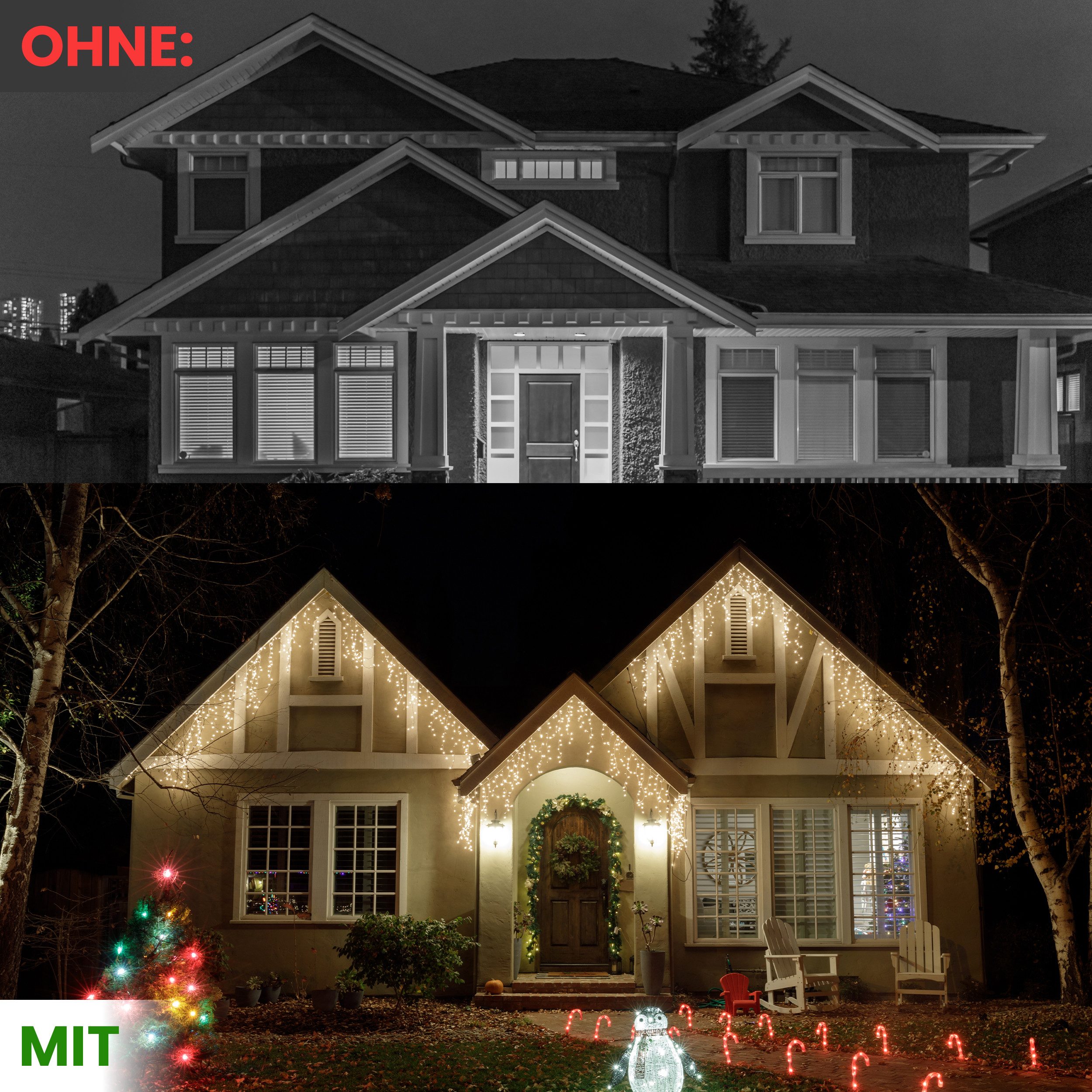 Gartenpirat LED-Lichterkette Eisregen mit Flashing-Effekt Weihnachtsdeko für außen mit Timer – Bild 5 von 5