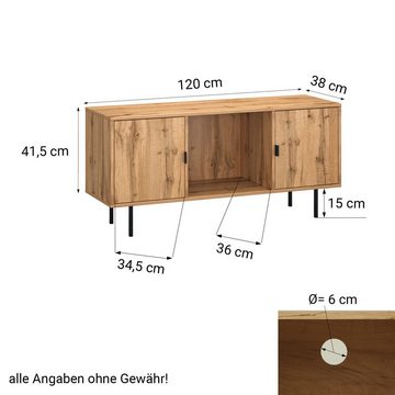 Homestyle4u TV-Board Sideboard TV-Schank Holz Industrial Style Kommode