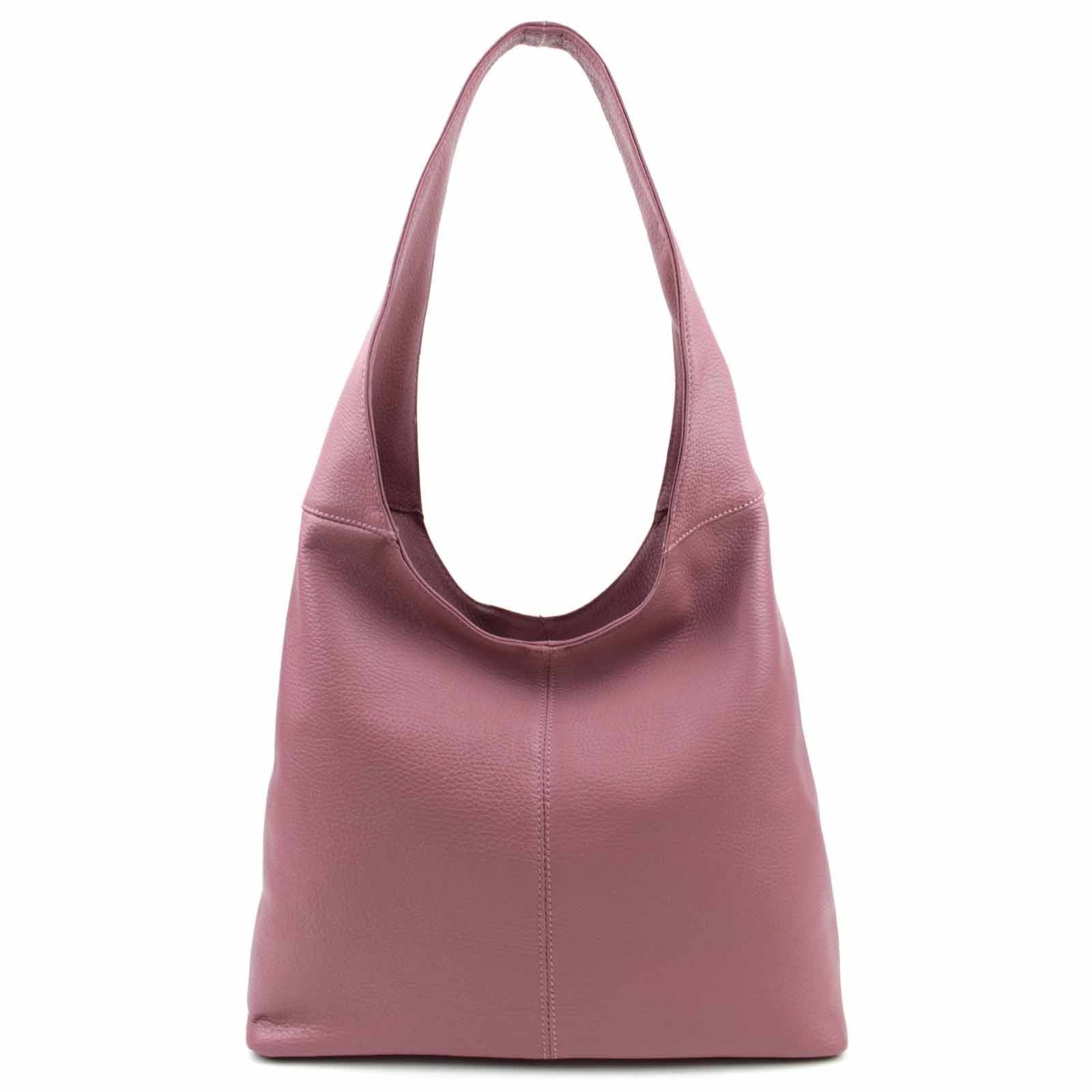 ITALYSHOP24 Shopper Made in Italy Damen Leder Tasche Schultertasche, ein Leichtgewicht, als Handtasche, Umhängetasche tragbar