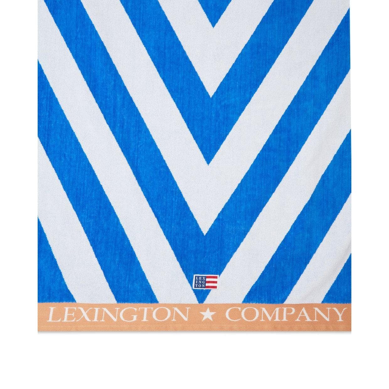 Strandtuch Blue Lexington LEXINGTON Badetücher Velour (100x180) White Cotton Graphic