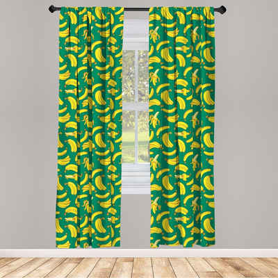Gardine Vorhang für Wohnzimmer Schlafzimmer Dekor, Abakuhaus, Microfaser, Früchte Gesunde Frische Bananen Drucken