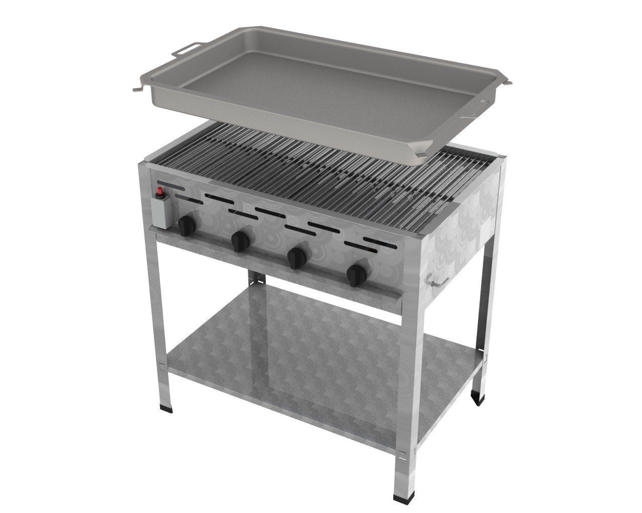 ChattenGlut Gasgrill ChattenGlut Gastrobräter 18kW mit Rost und Pfanne, BxTxH: 810x530x800 cm