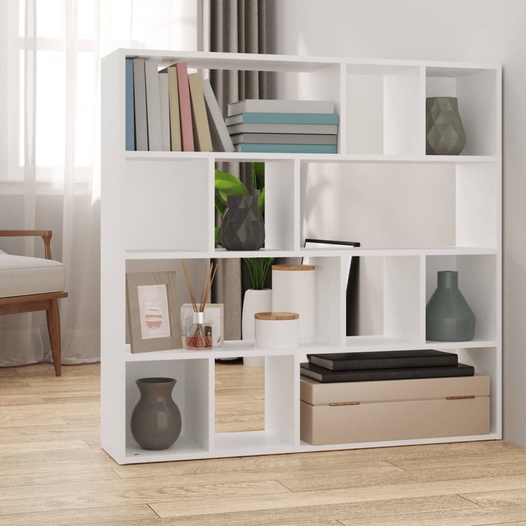 vidaXL Bücherregal NA Bücherregal Raumteiler Weiß 105x24x102 cm Regal