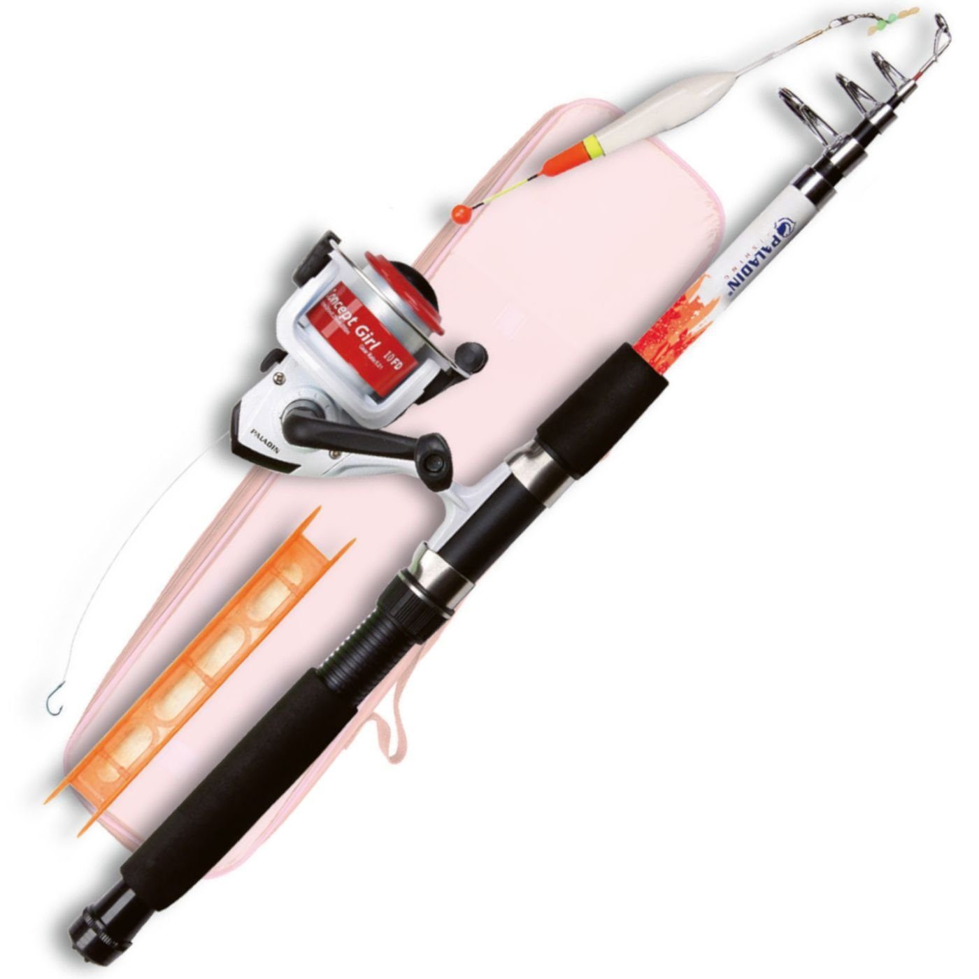 Stationärrolle Paladin Combo Girl Kinder Angel Set - Angelrute+Rolle+Schnur+Zubehör