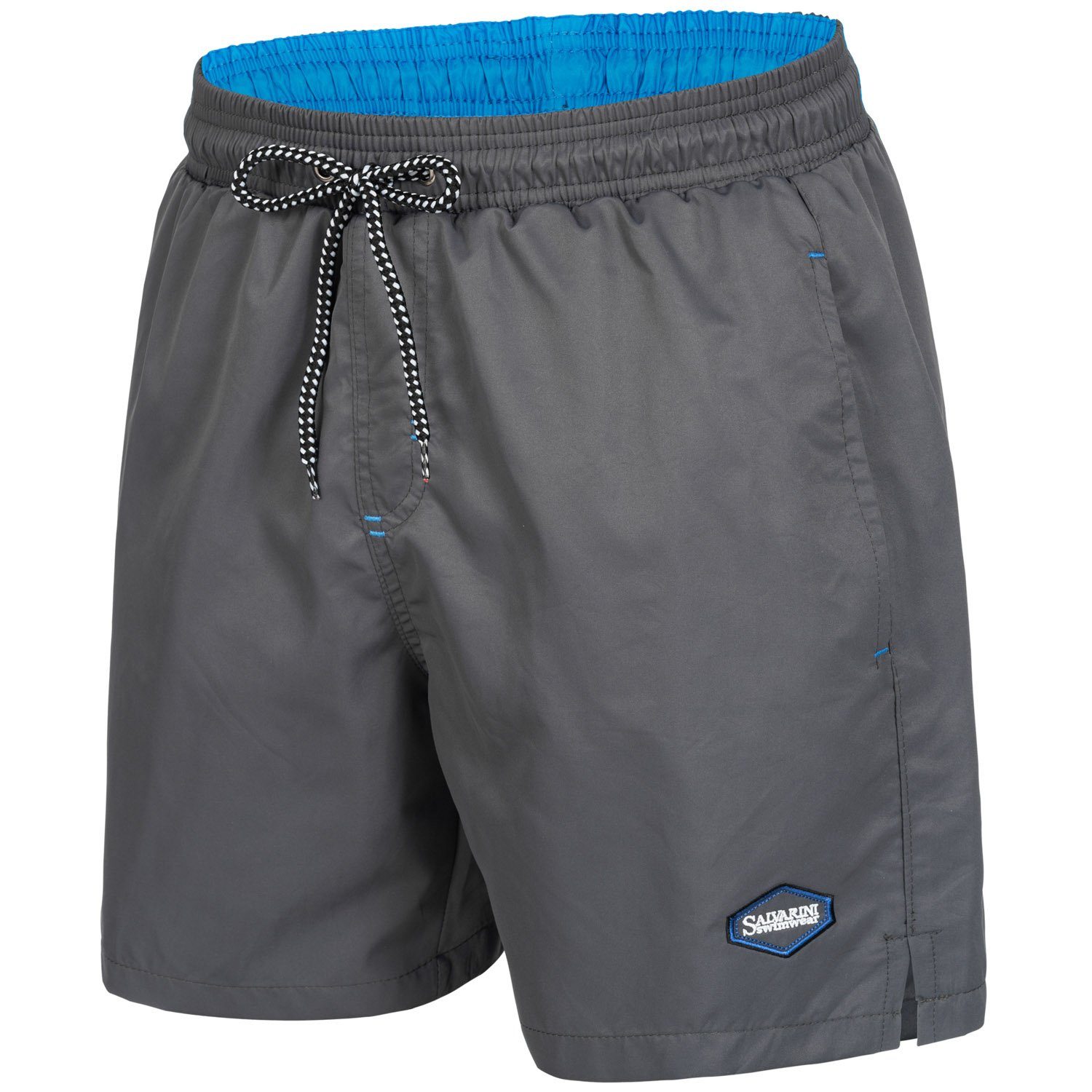 Alessandro Salvarini Shorts AS-135 mit Reißverschlusstaschen Grau-Blau