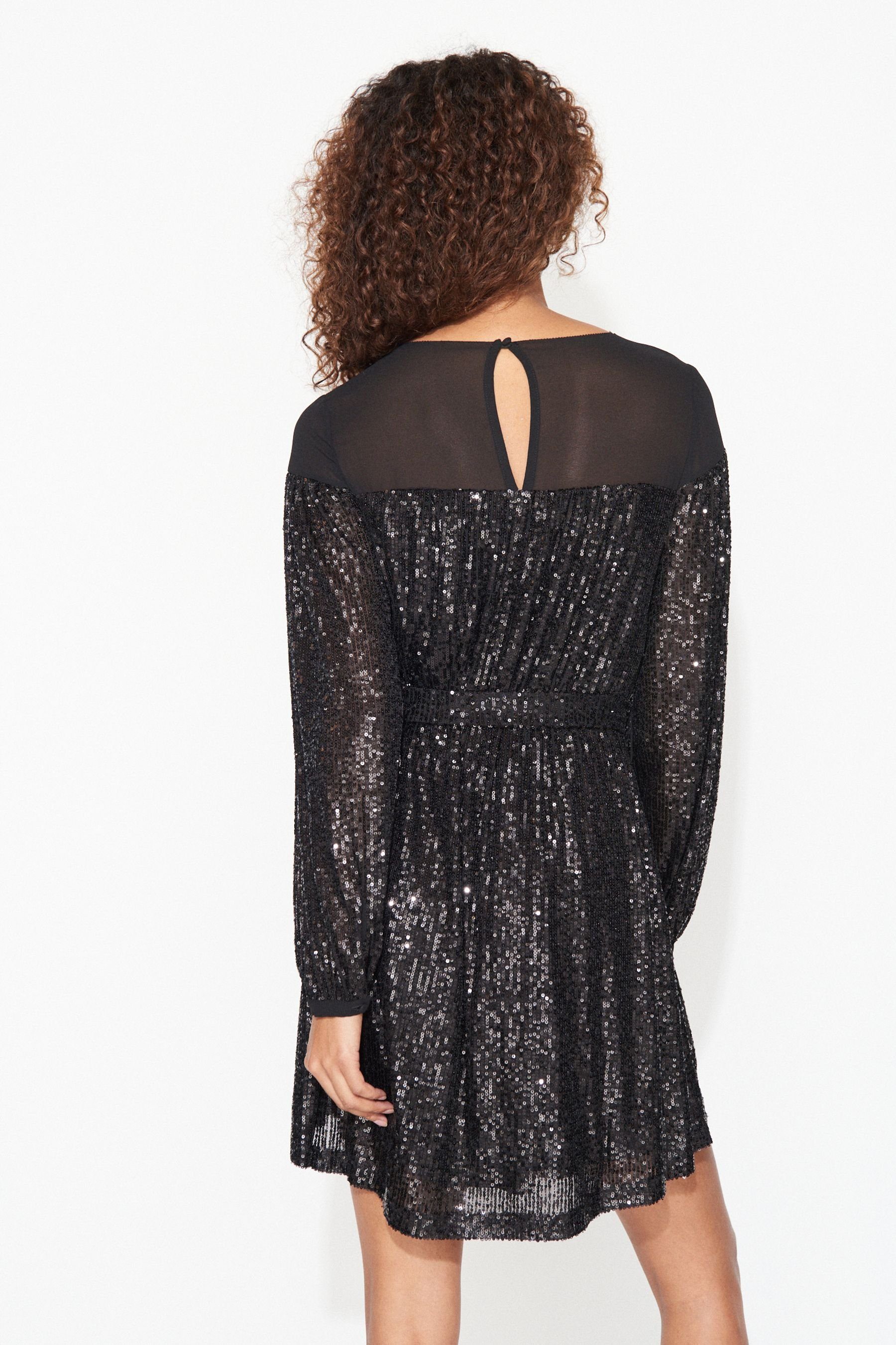 Next Paillettenkleid Langärmeliges Pailletten-Minikleid – Kurzgröße günstig online kaufen