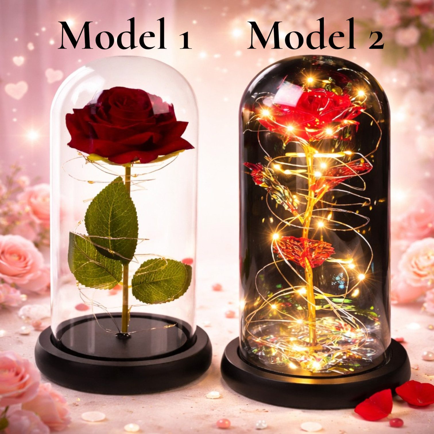VERK GROUP Geschenkbox Ewige Rose im Glas Rose Geschenke für Frauen