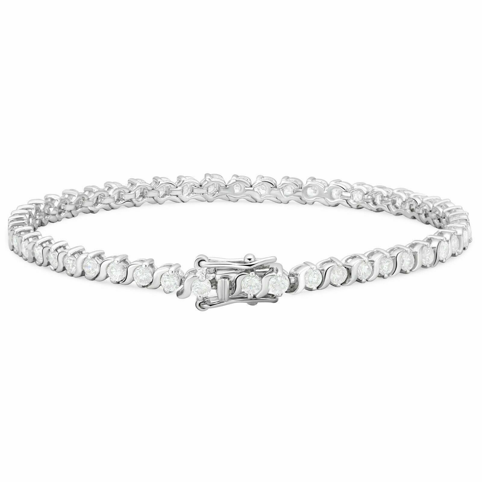 Tony Fein Silberarmband Tennisarmband rundes Design 3mm 925er Silber Rhodiniert