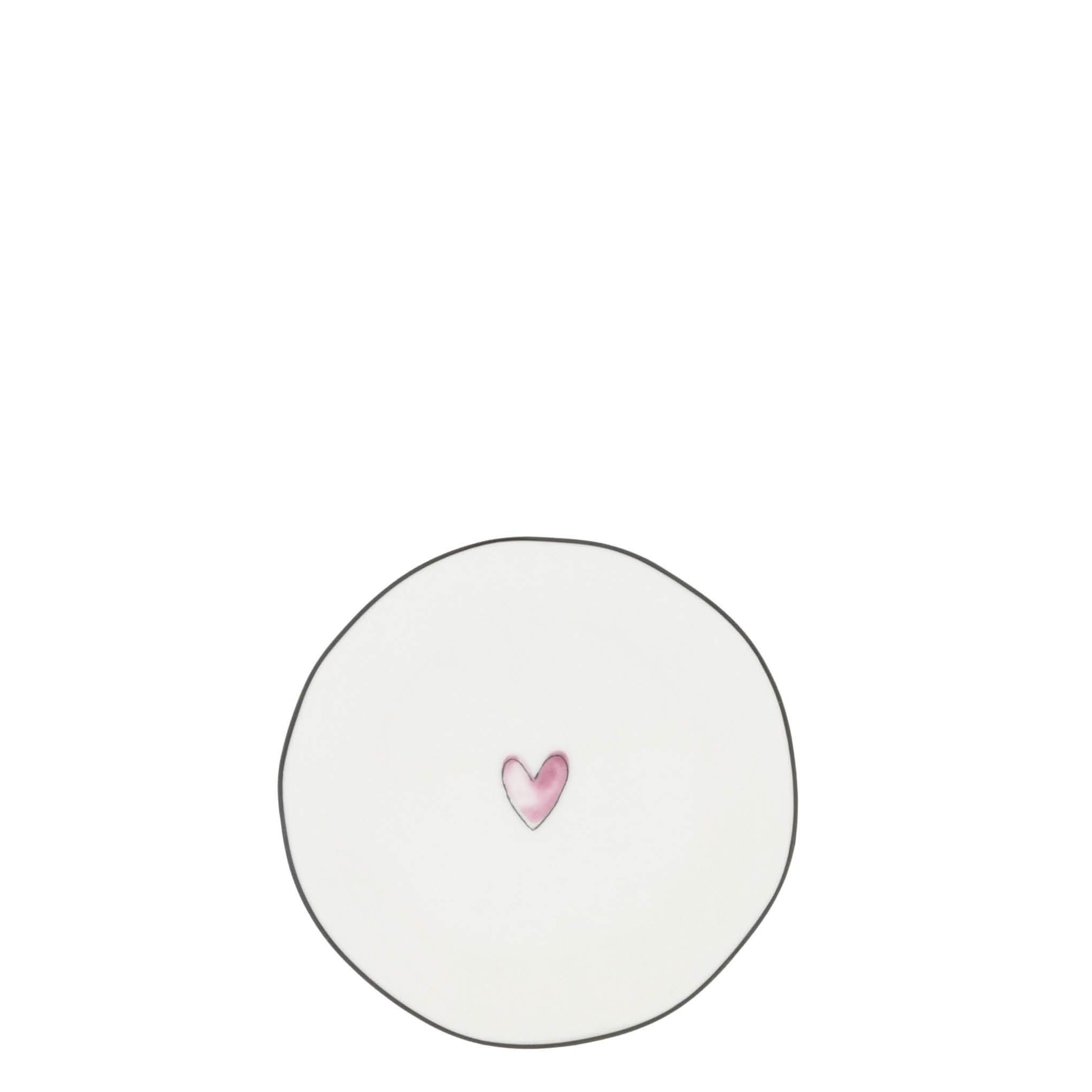 Bastion Collections Тарелка для торта Watercolour Heart, Spülmaschinengeeignet, Weiß, Motiv: Herz