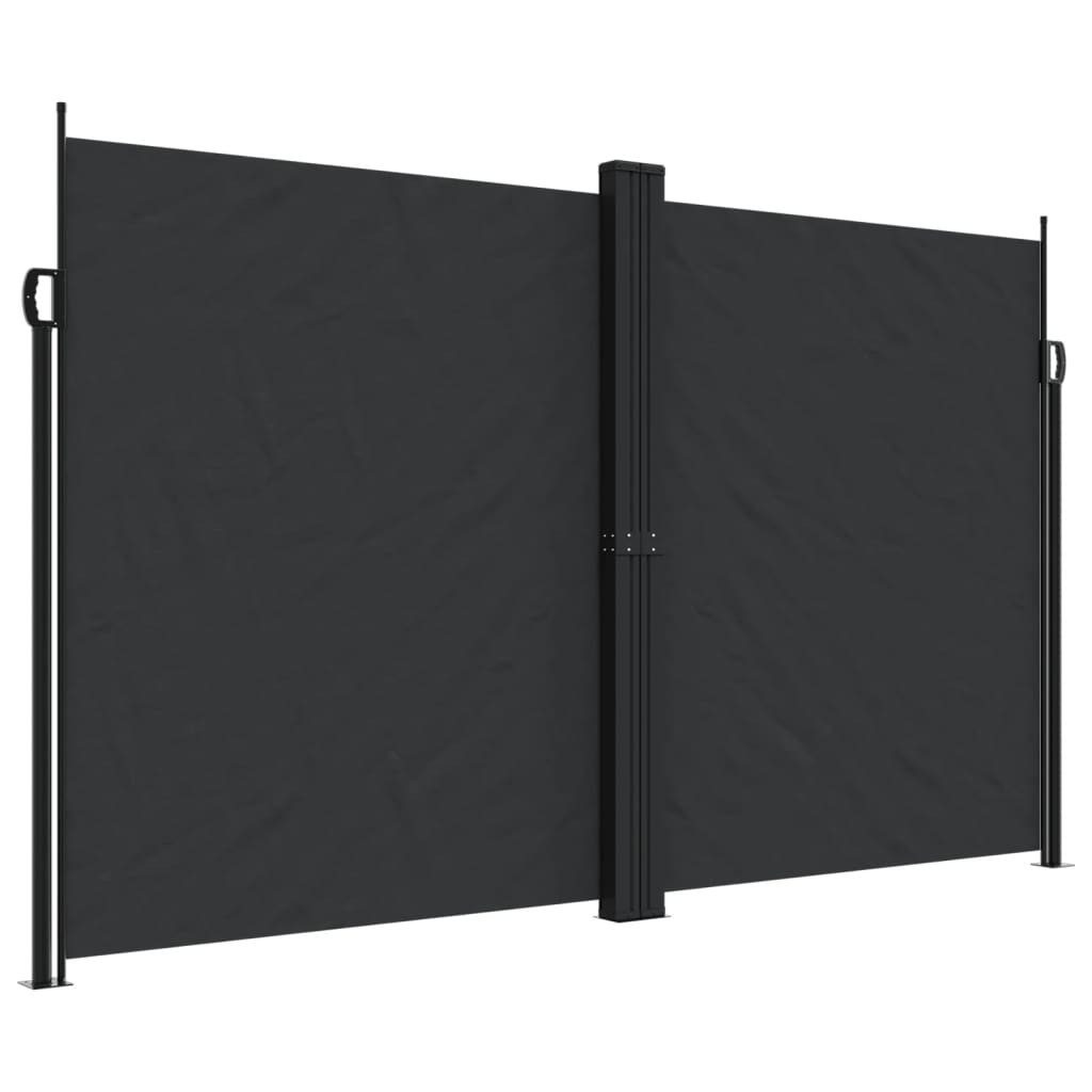 vidaXL Seitenmarkise Sichtschutz Windschutz Ausziehbar Schwarz 200x600 cm