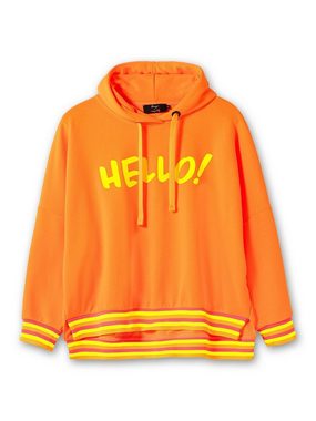 Sheego Sweatshirt Große Größen mit Neon-Wordingprint vorn und hinten