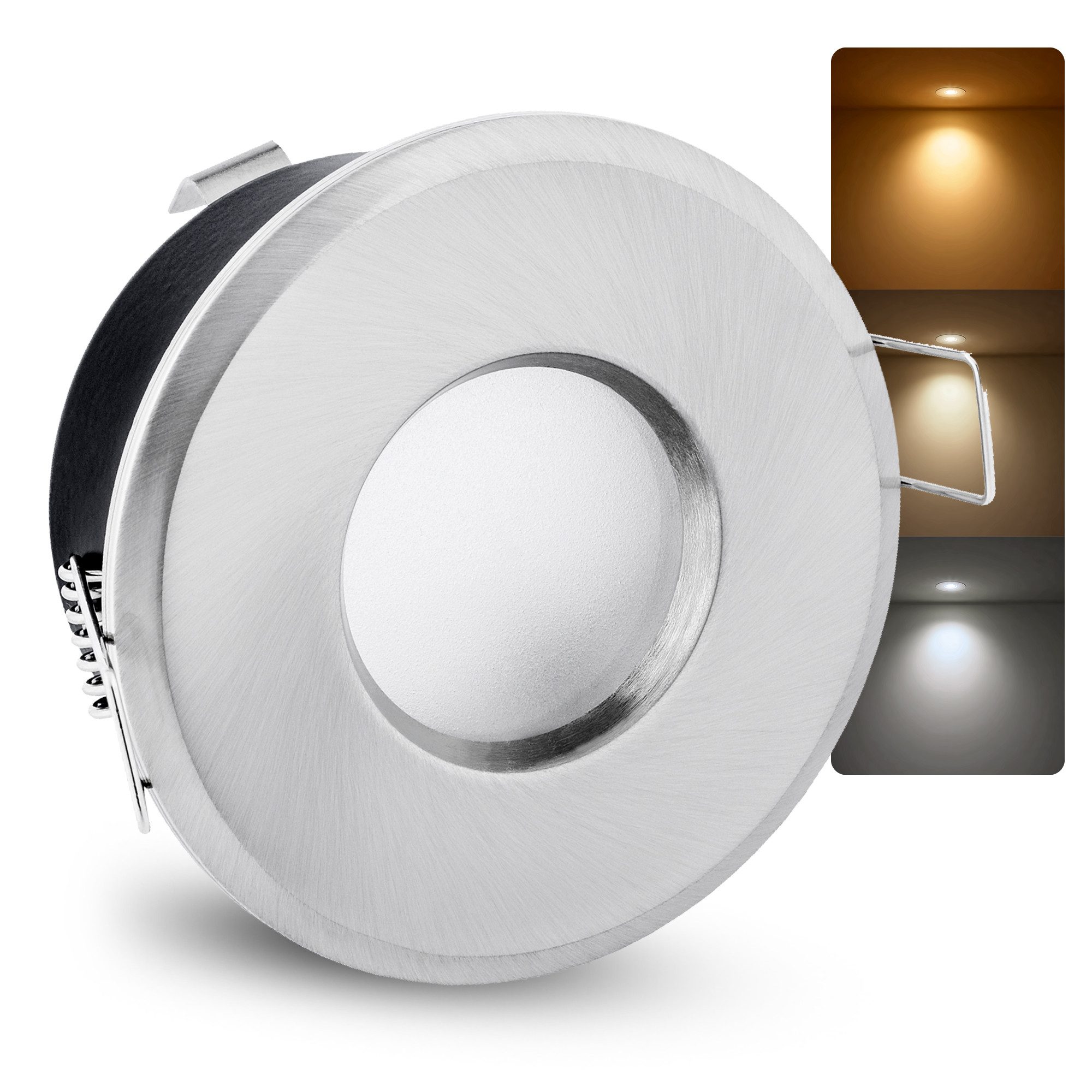 linovum LED Einbaustrahler LED Einbauspot IP65 GU10 6W LumiFLEX Lichtfarbe warm / neutral / kalt, Neutralweiß, Warmweiß, Tageslichtweiß
