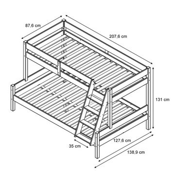 VitaliSpa® Kinderbett Etagenbett Hochbett EVEREST Weiß