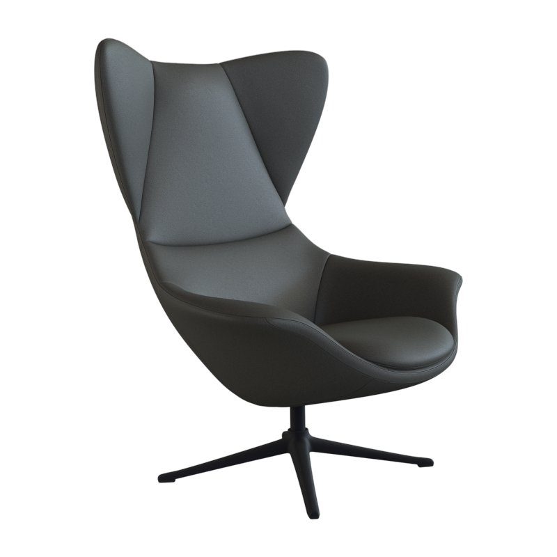 FLEXLUX Ohrensessel Stilo Relaxsessel, Solitär, Stil-Ikone, drehbar, Fuß schwarz