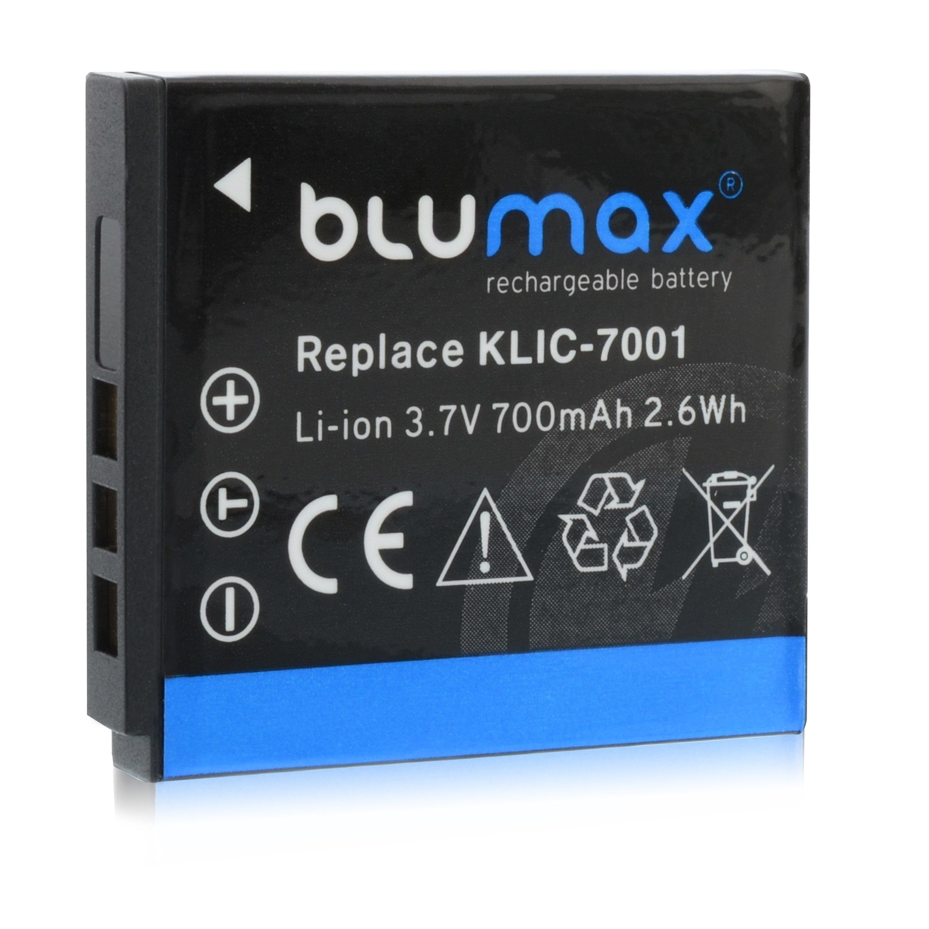 Blumax Akku passend für Kodak Klic-7001 800 mAh (3,7V) Kamera-Akku