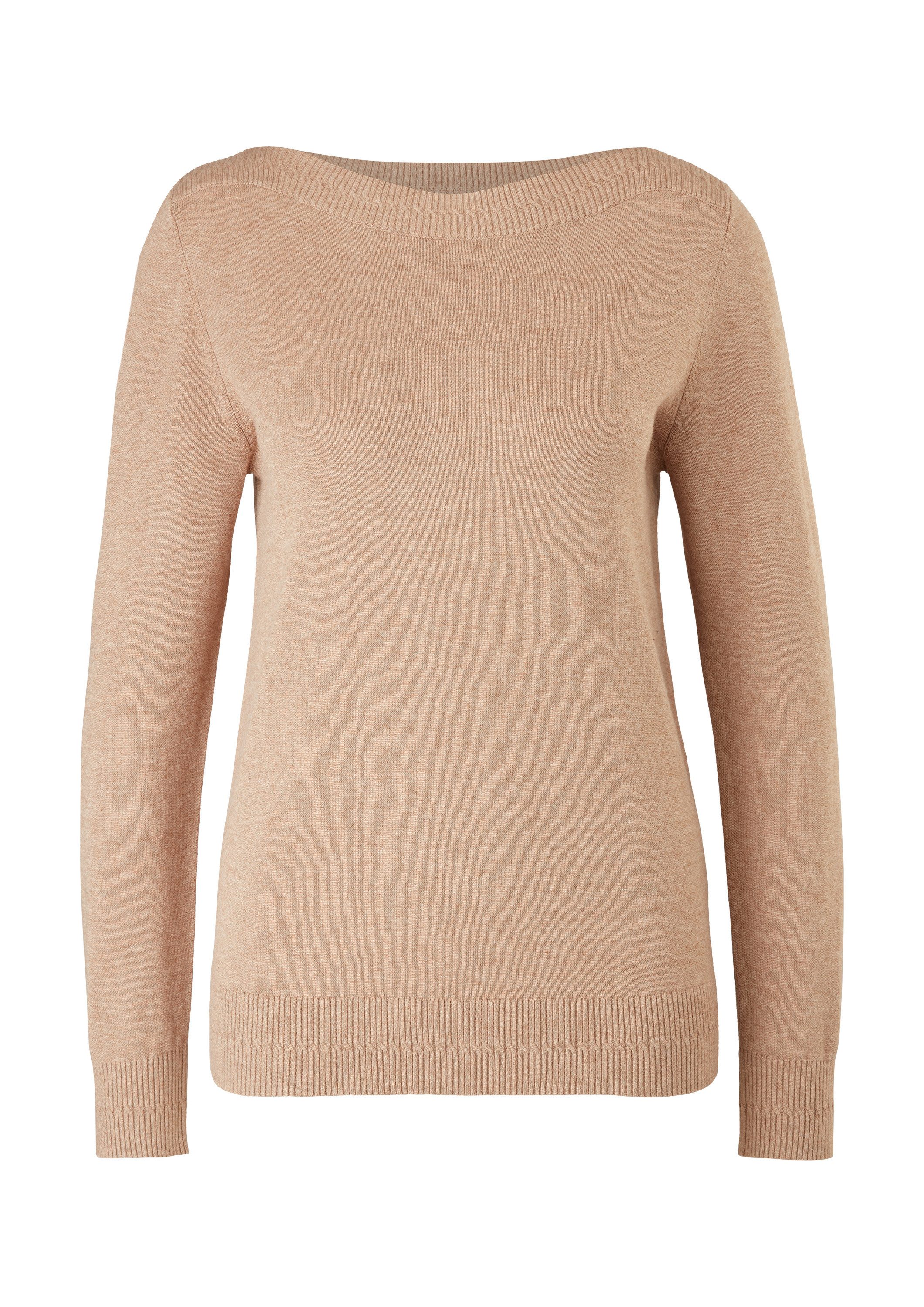 s.Oliver Longpullover Strickpullover Pullover mit U-Boot-Ausschnitt günstig online kaufen