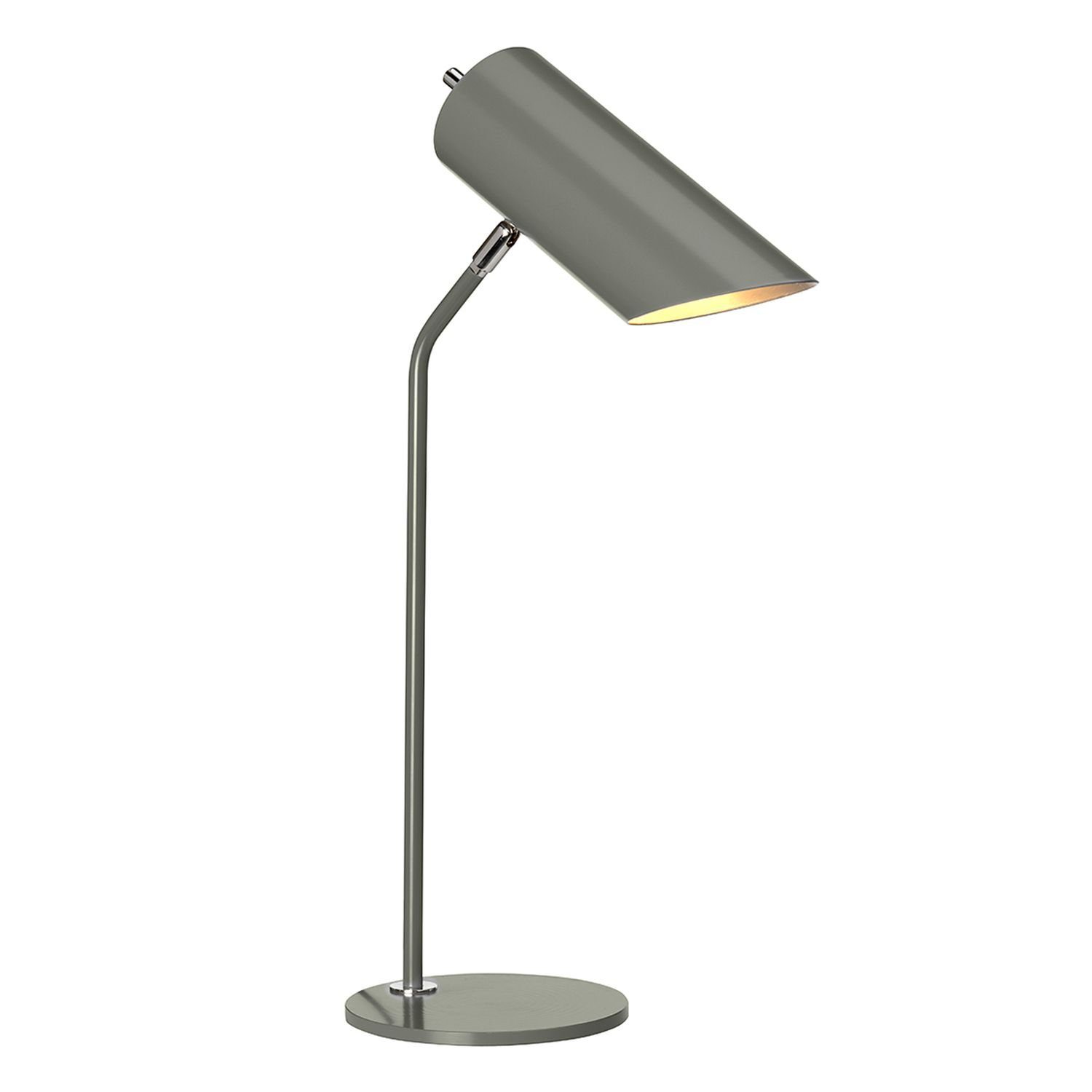 Licht-Erlebnisse Schreibtischlampe LEYRE, ohne Leuchtmittel, Schreibtischleuchte Grau E27 57,5 cm Metall Modern Beleuchtung