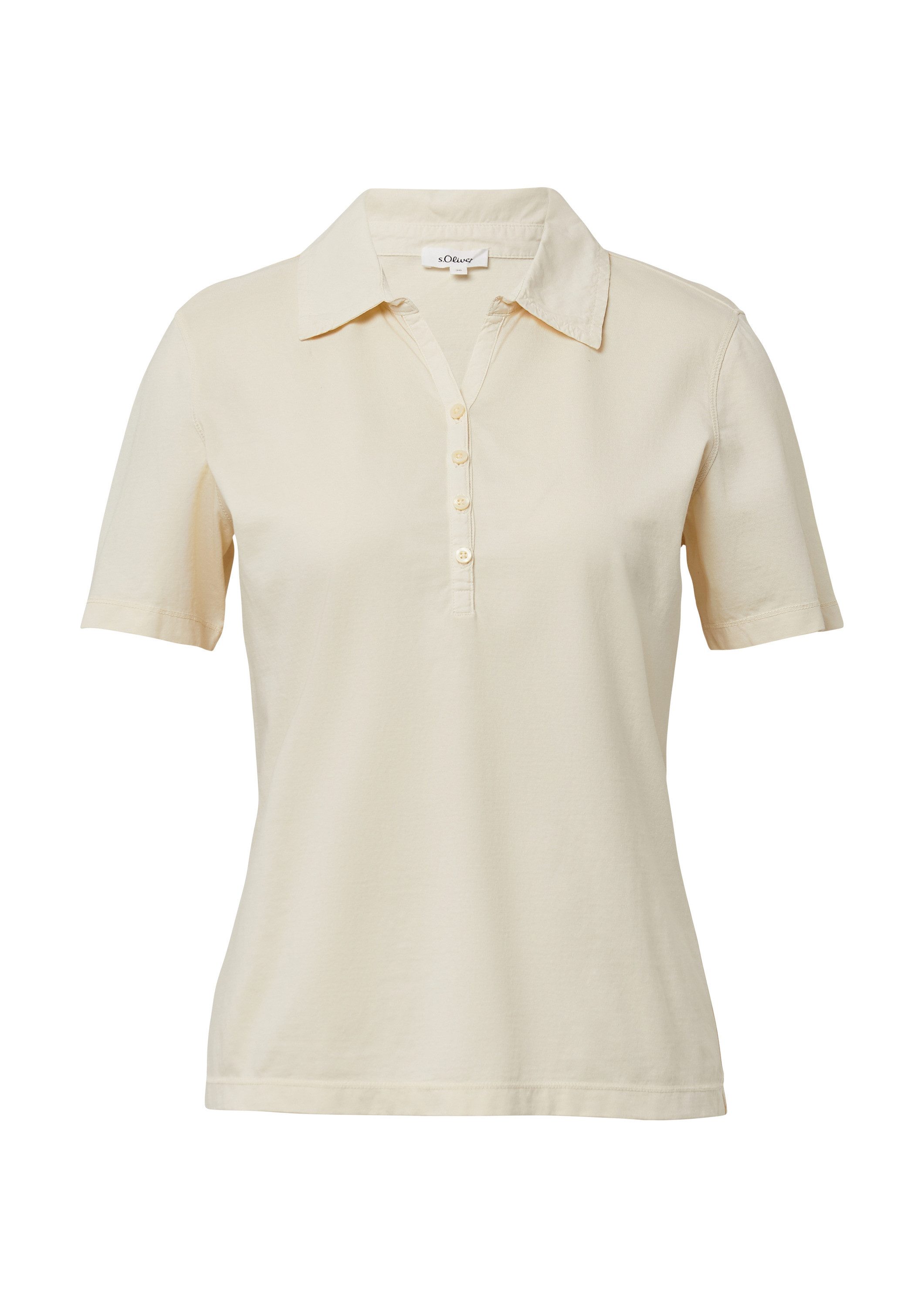 s.Oliver Kurzarmshirt T-Shirt Jersey-Polo mit Knopfleiste günstig online kaufen