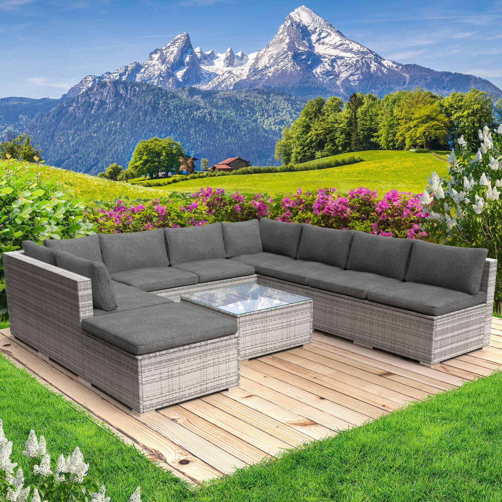 BRAST GartenloungeSet Paradise für 7 Personen inkl. extra Dicke Kissen